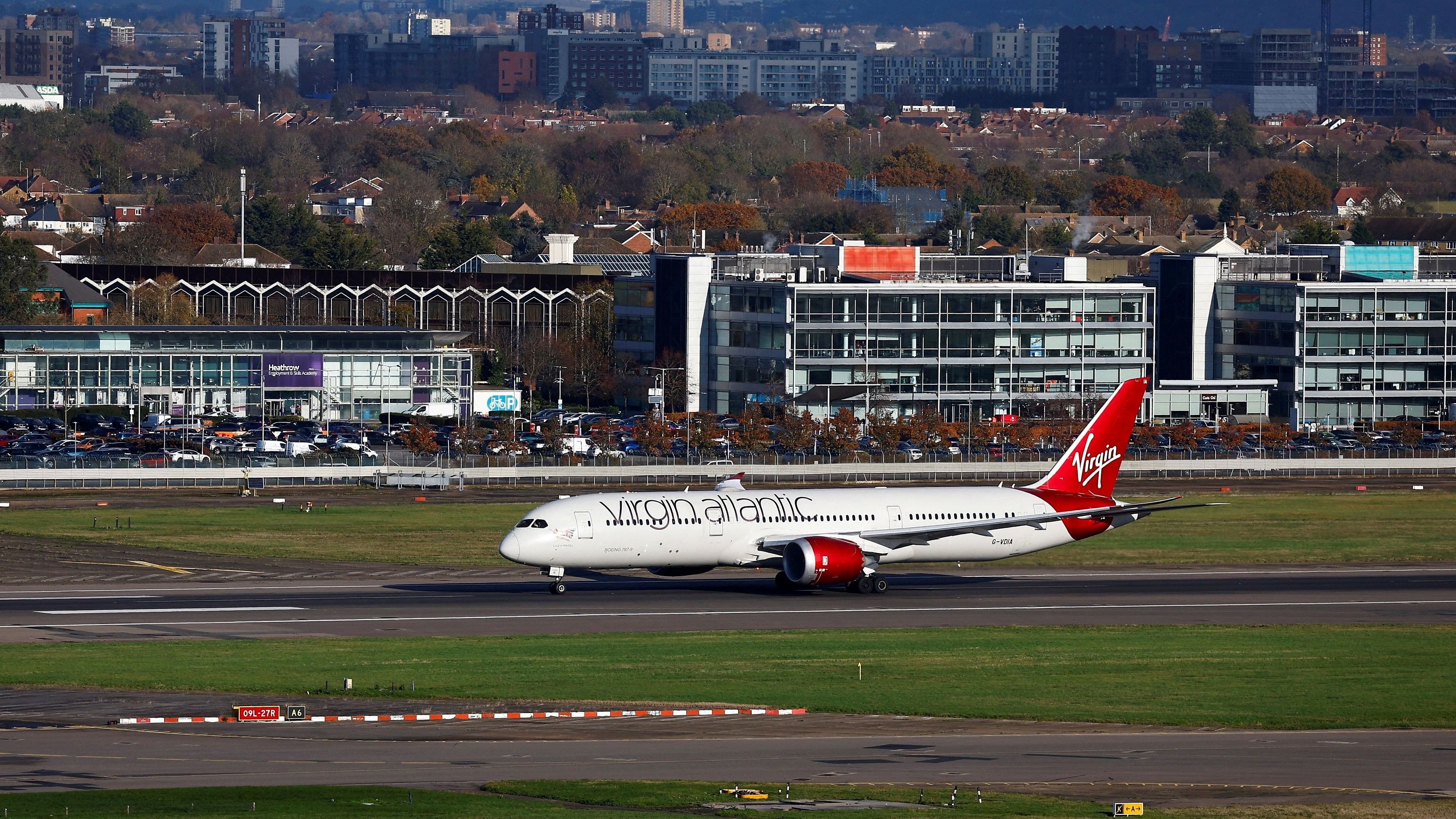 <div class="paragraphs"><p>Virgin Atlantic Boeing 787 departures to perform the first 100% Sustainable Aviation Fuel transatlantic flight to John F. Kennedy International Airport in New York from Heathrow airport, in London.&nbsp;</p></div>