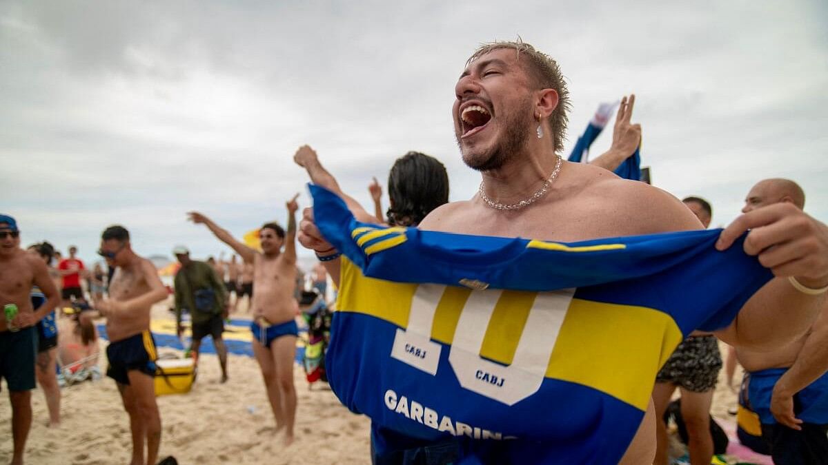 <div class="paragraphs"><p>Fans of Argentina’s Boca Juniors at Copacabana beach in Rio de Janeiro, Brazil.</p></div>