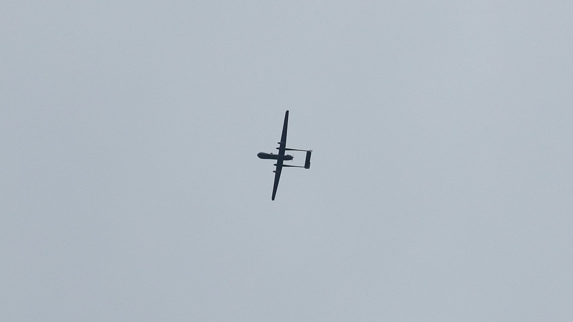 <div class="paragraphs"><p>A drone flies over Gaza, as seen from southern Israel, amid the ongoing conflict between Israel and the Palestinian group Hamas, November 12, 2023.</p></div>