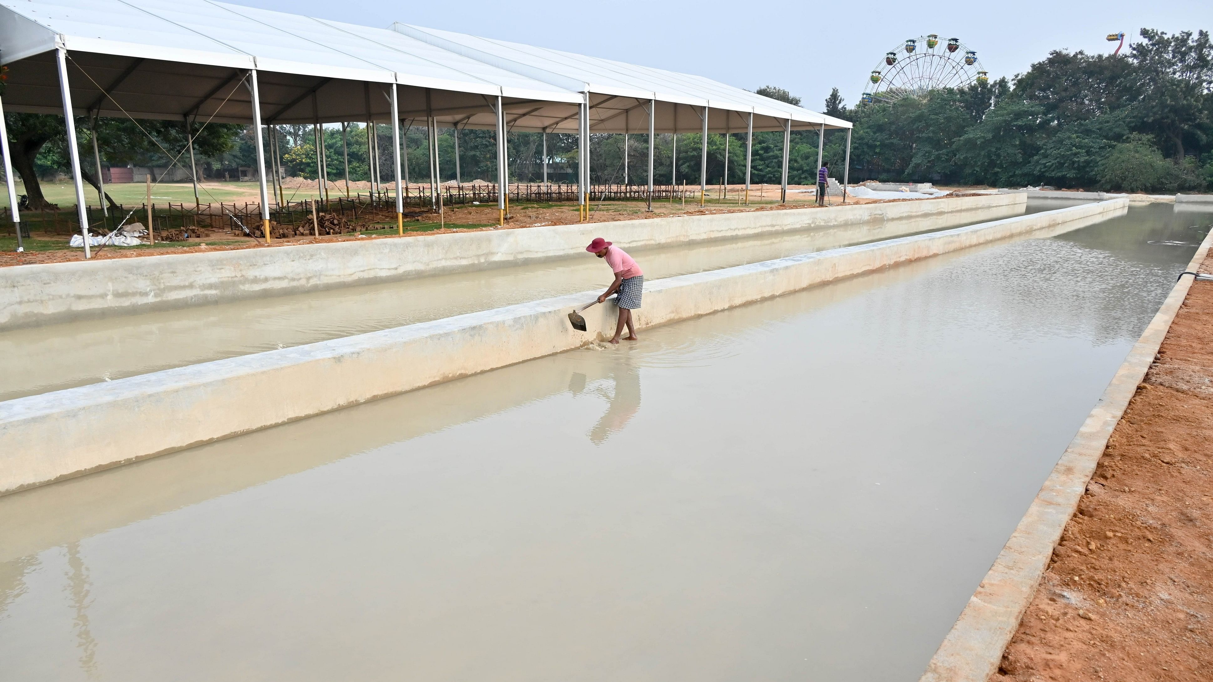 <div class="paragraphs"><p>Preparations are being made for holding Bengaluru’s first Kambala event at the Palace Grounds this weekend.</p></div>