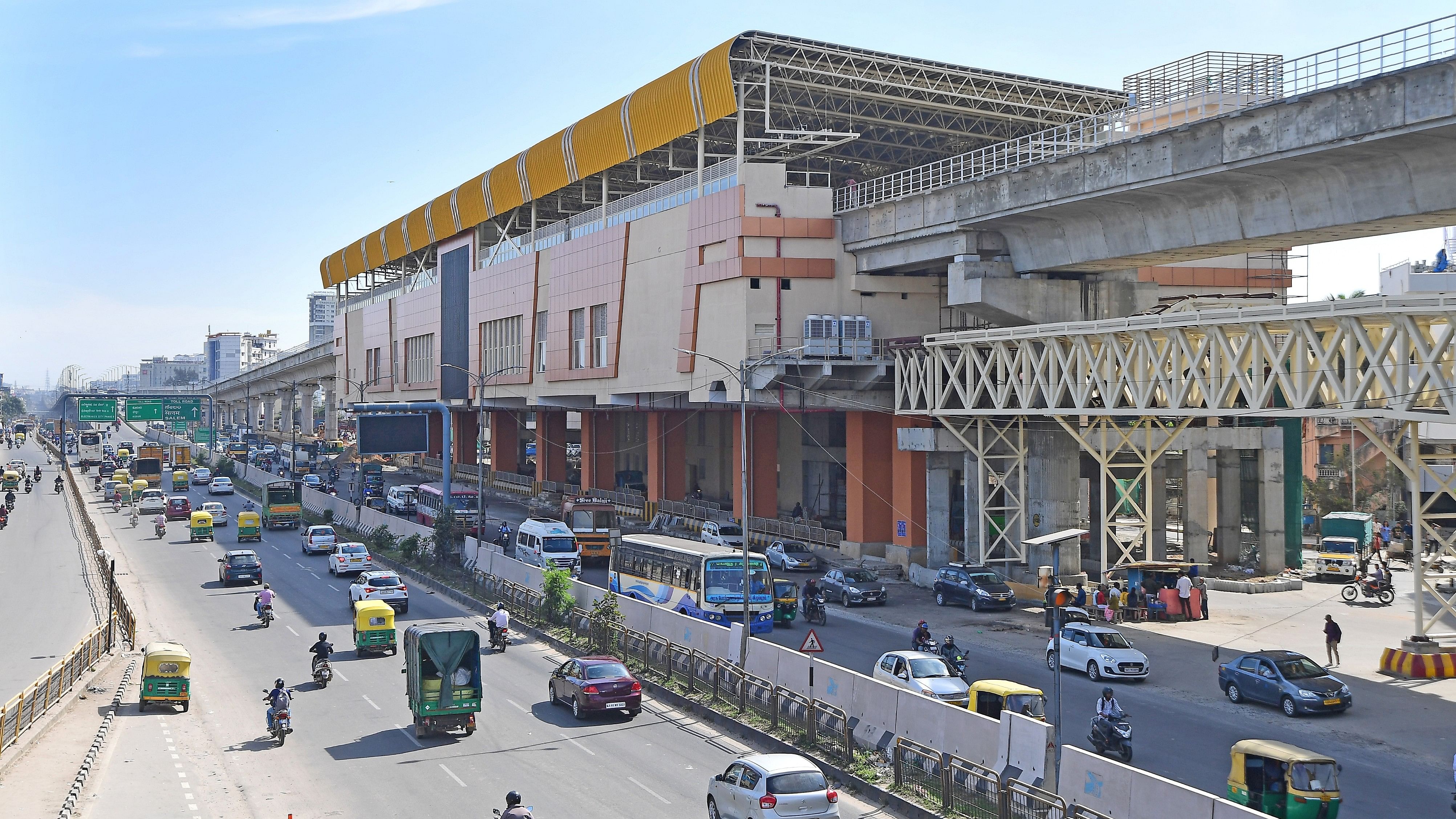 The Hosur Road Metro station.