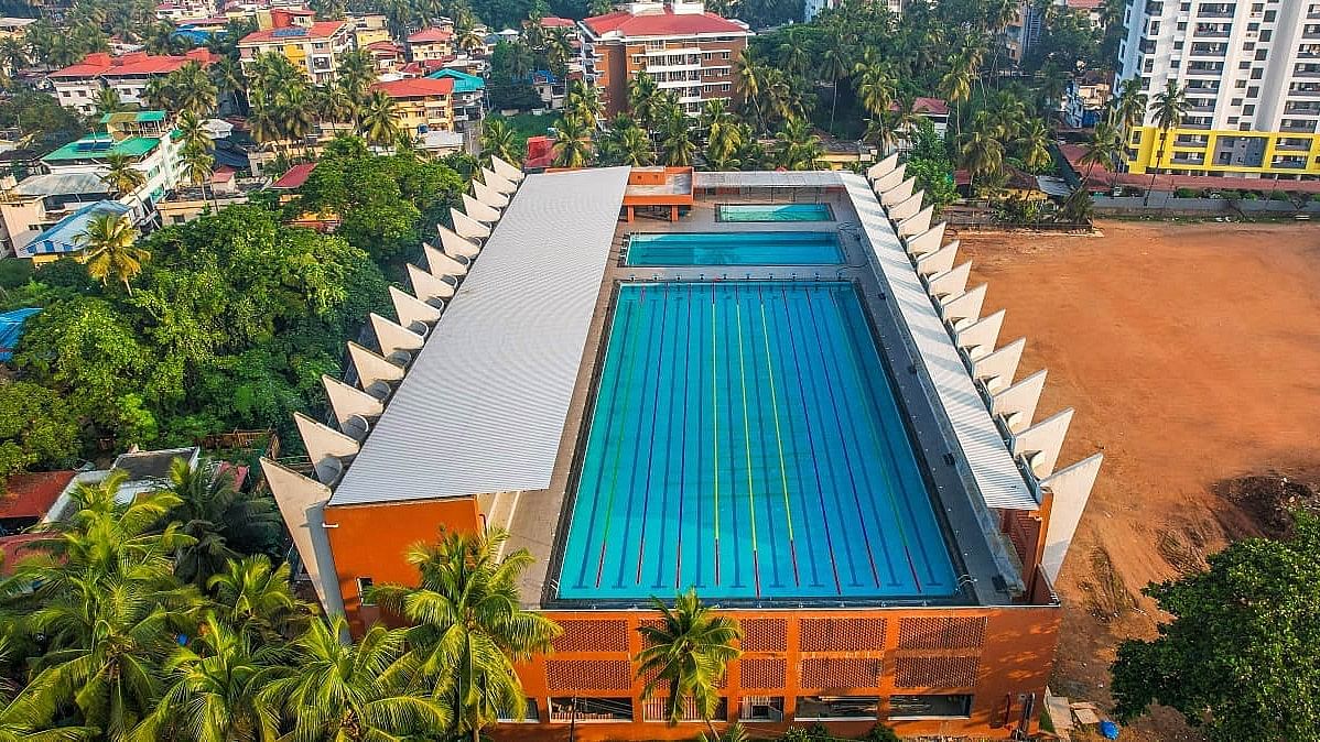 <div class="paragraphs"><p>A view of the international Olympic standard swimming pool at Emmekere in Mangaluru.</p></div>