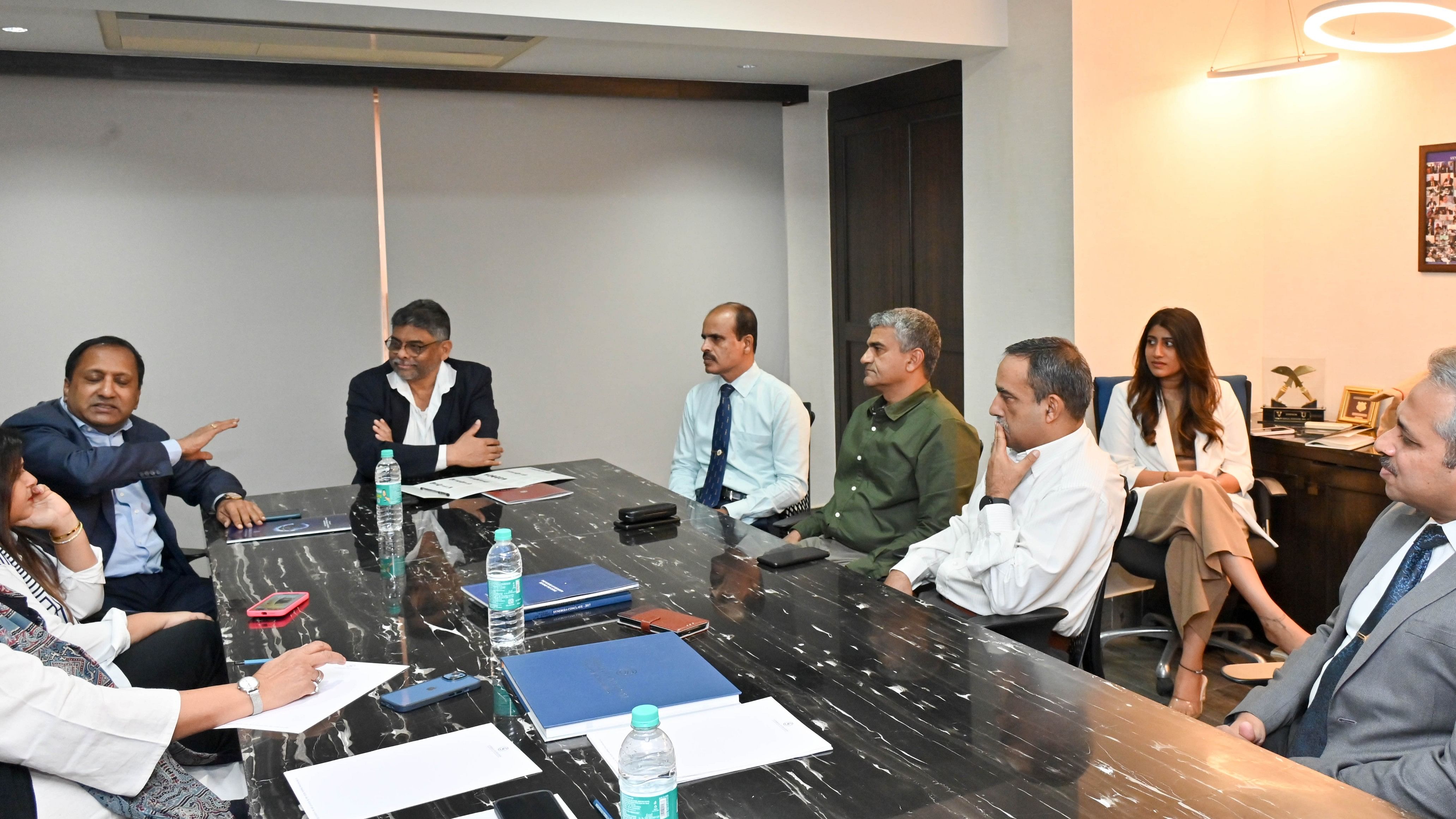 <div class="paragraphs"><p>MaryAnn Simon, Director, Synergia Foundation, Tobby Simon, Founder &amp; President, Synergia Foundation, Major General Moni Chandi, Lt. General Venkatesh Reddy, Major General Paul Deepak Naidu, Major General Ajay Sah and Major General Suresh Kumar are seen during the pre event press brief to announce the 9th Synergia Conclave partnership with the National Security Advisory Board (NSAB), Government of India and Tata Consultancy Services.by the Synergia Foundation, at Synergia, Embassy Diamante, in Bengaluru.&nbsp;</p></div>