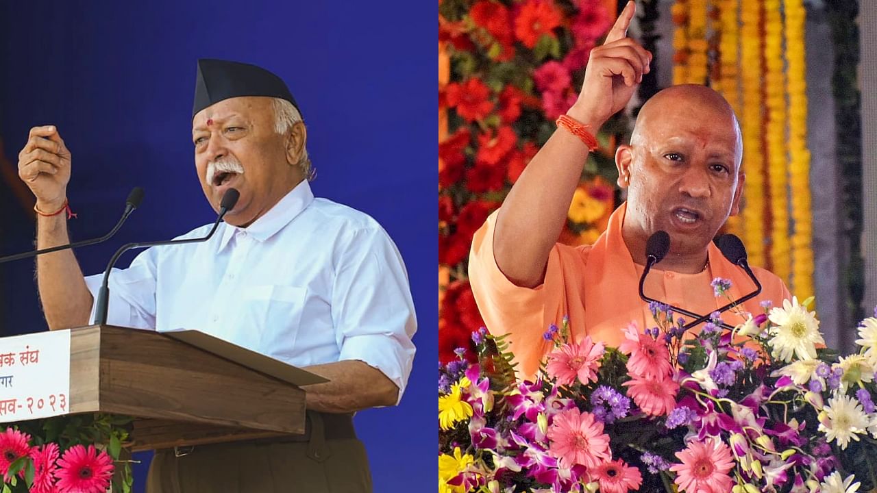 <div class="paragraphs"><p>RSS chief Mohan Bhagwat and UP CM Yogi Adityanath.</p></div>