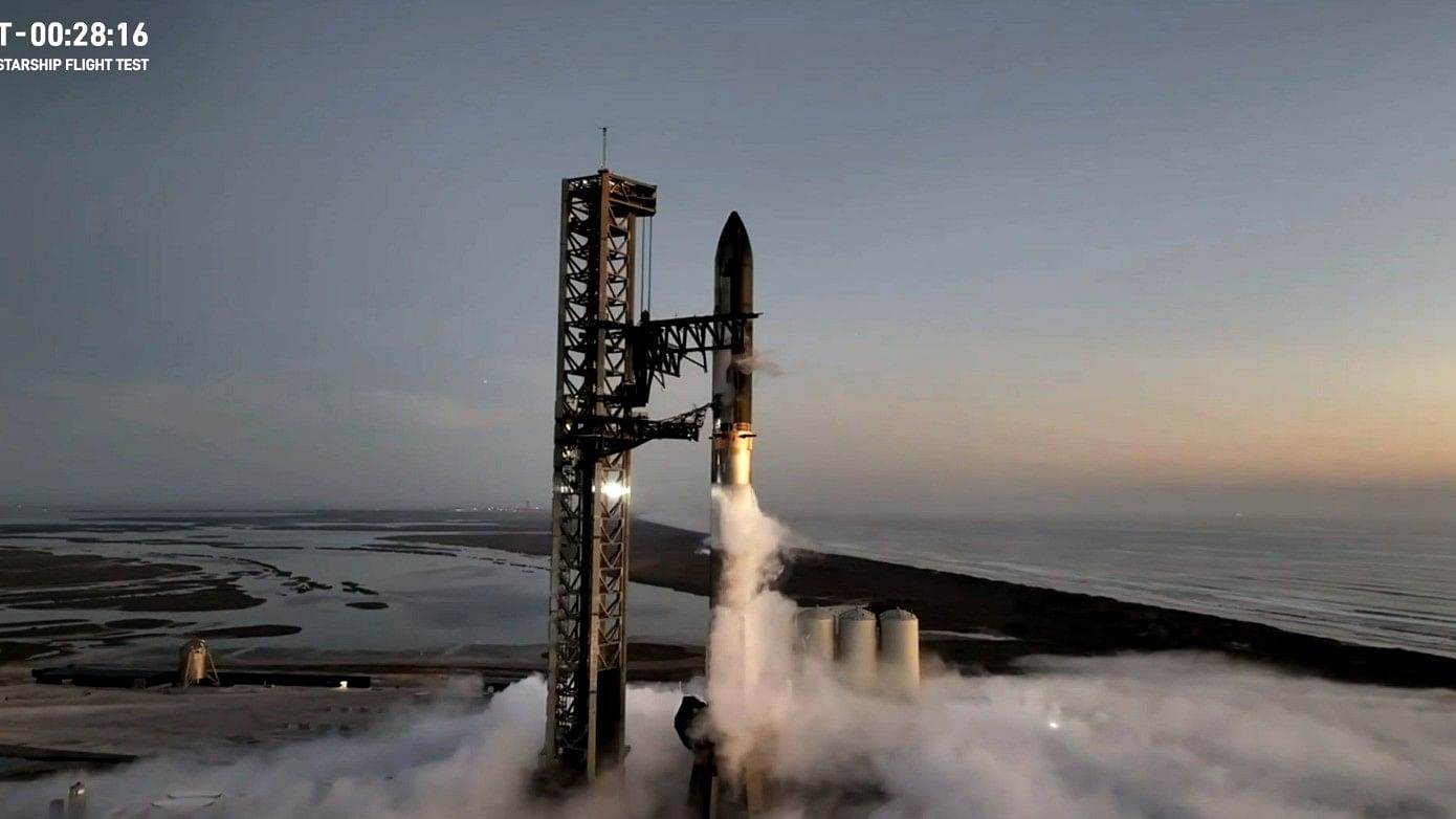 <div class="paragraphs"><p>The two-stage rocketship, taller than the Statue of Liberty, blasted off from the Elon Musk-owned company's Starbase launch site near Boca Chica in Texas, east of Brownsville, on a planned 90-minute uncrewed flight into space.</p></div>