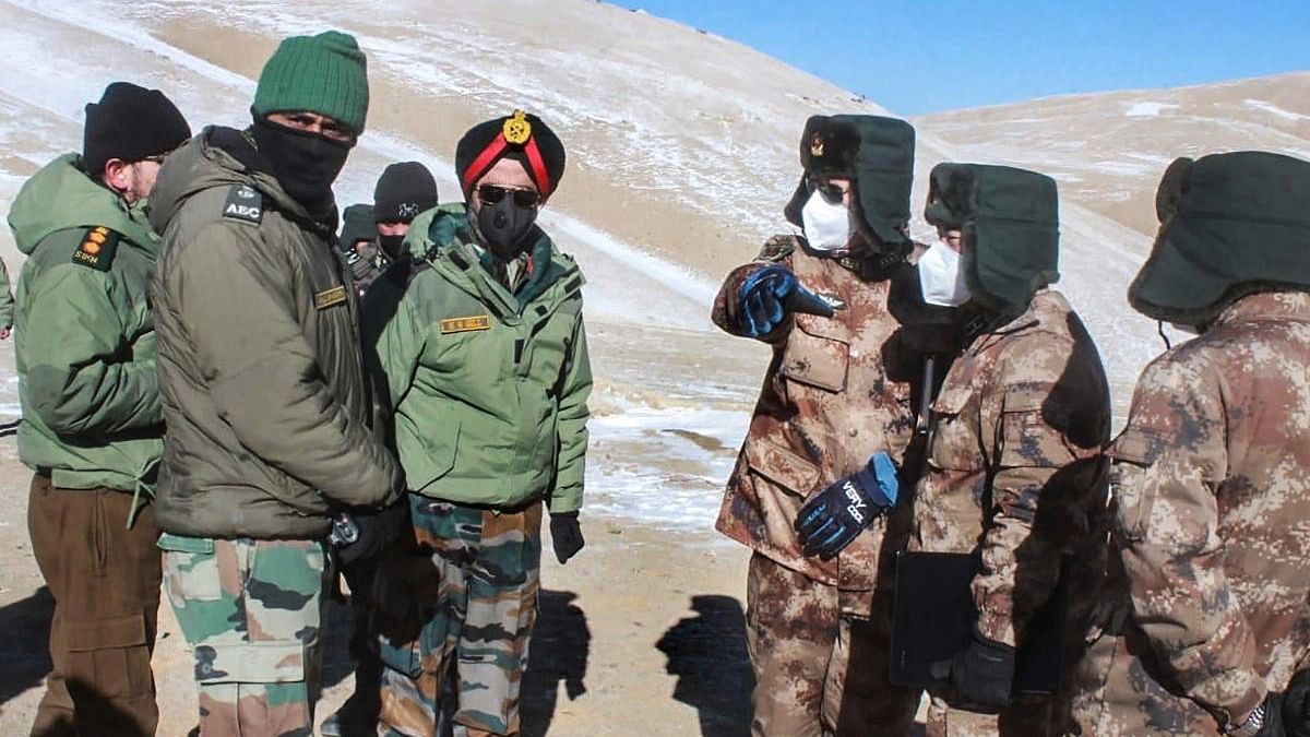 <div class="paragraphs"><p>File photo of Indian and Chinese troops at the banks of Pangong lake area in Eastern Ladakh.</p></div>