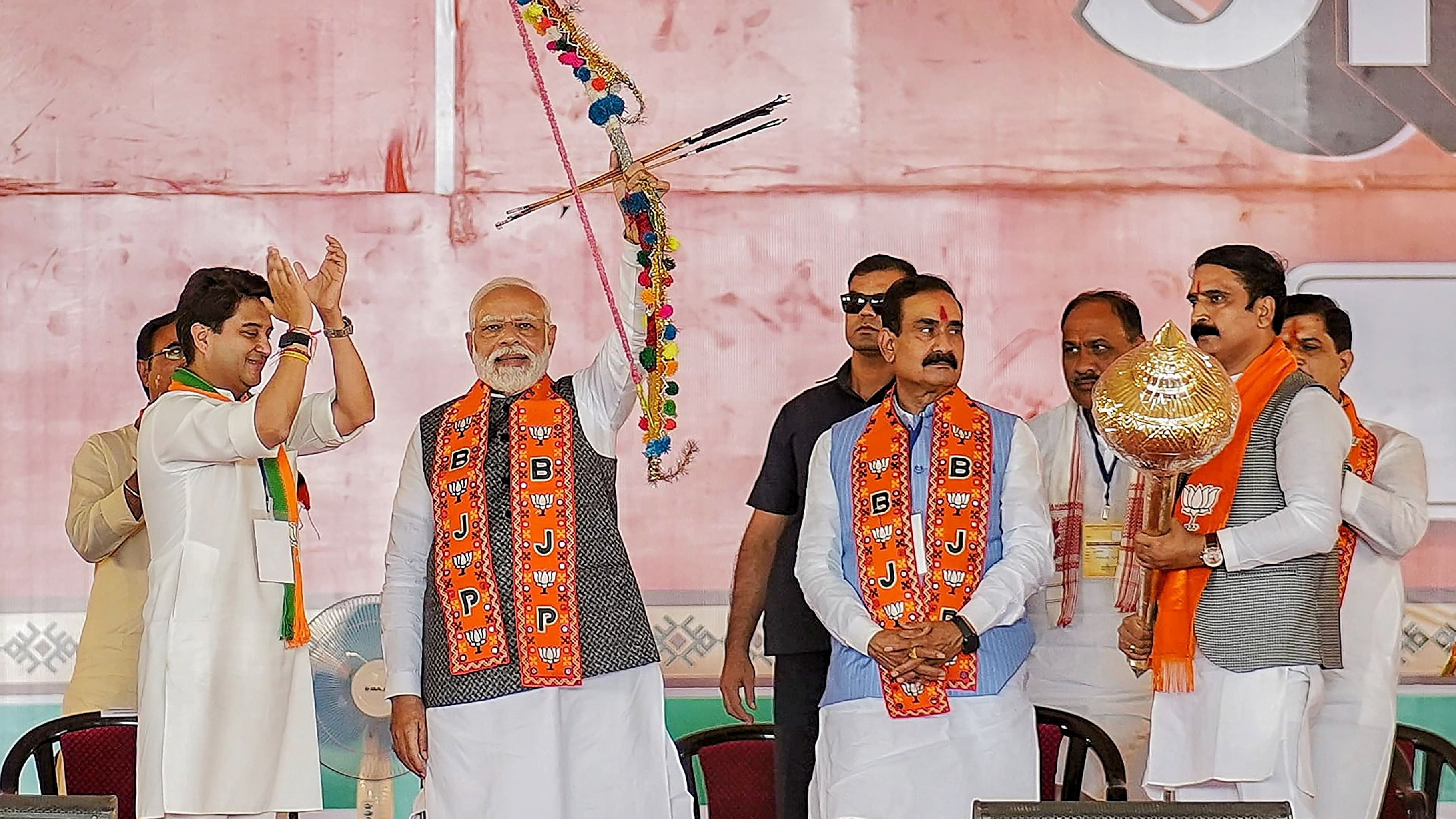 <div class="paragraphs"><p>Prime Minister Narendra Modi during a public meeting ahead of Madhya Pradesh Assembly elections, in Guna district, Wednesday, Nov. 8, 2023.</p></div>