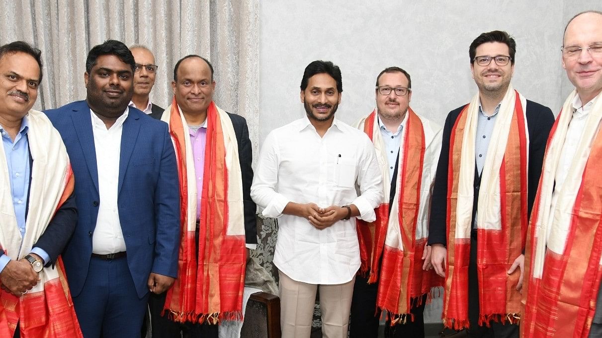 <div class="paragraphs"><p>The Pepper Motion team with Andhra CM&nbsp;YS Jagan Mohan Reddy&nbsp;at his camp office in Tadepalli on&nbsp;Wednesday.&nbsp;</p></div>