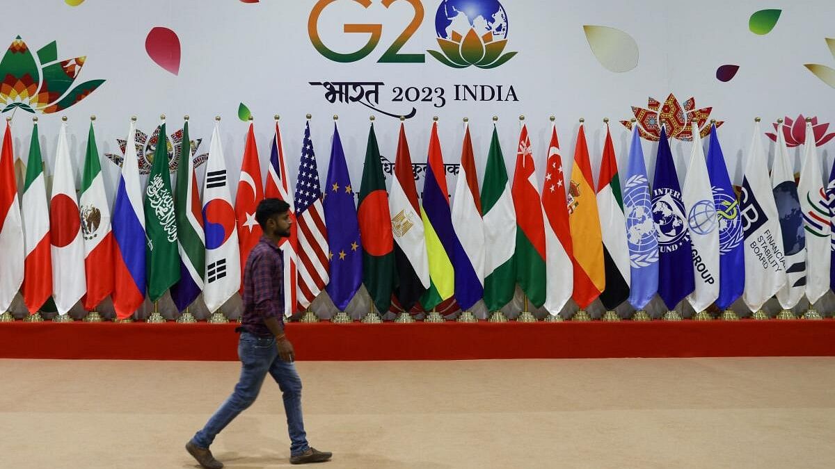 <div class="paragraphs"><p>File photo of flags of various nations amid G20 Summit in New Delhi.&nbsp;</p></div>