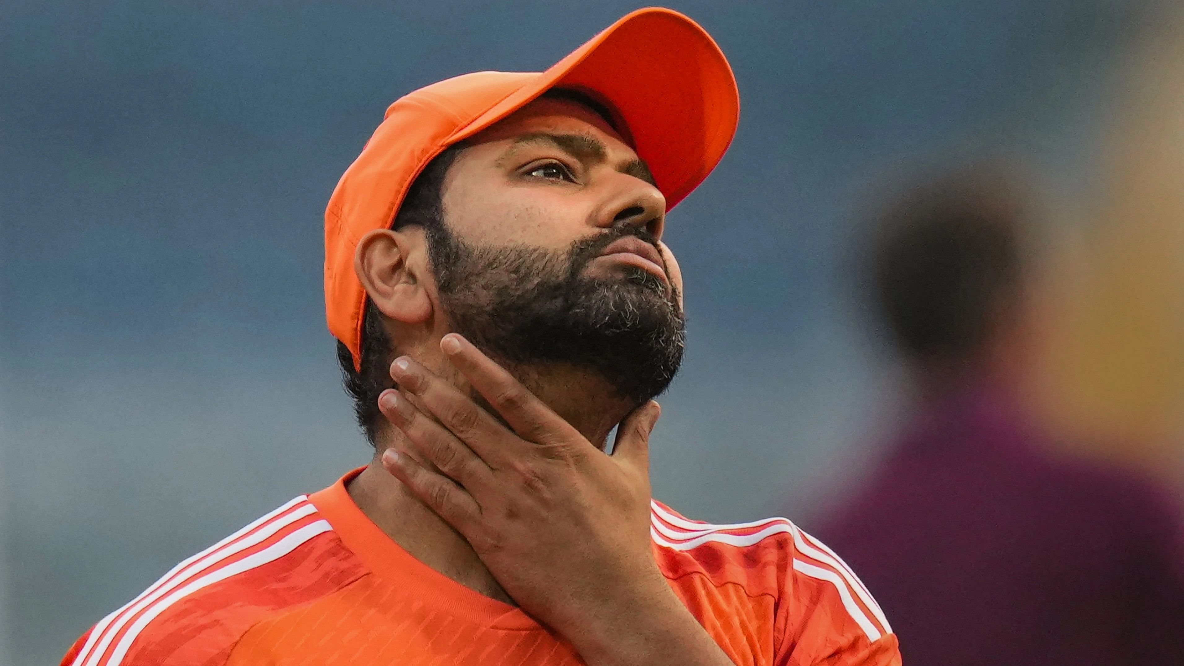 <div class="paragraphs"><p>India's captain Rohit Sharma during a practice session ahead of the ICC Men's Cricket World Cup 2023 first semi-final match between India and New Zealand, at the Wankhede Stadium, in Mumbai</p></div>