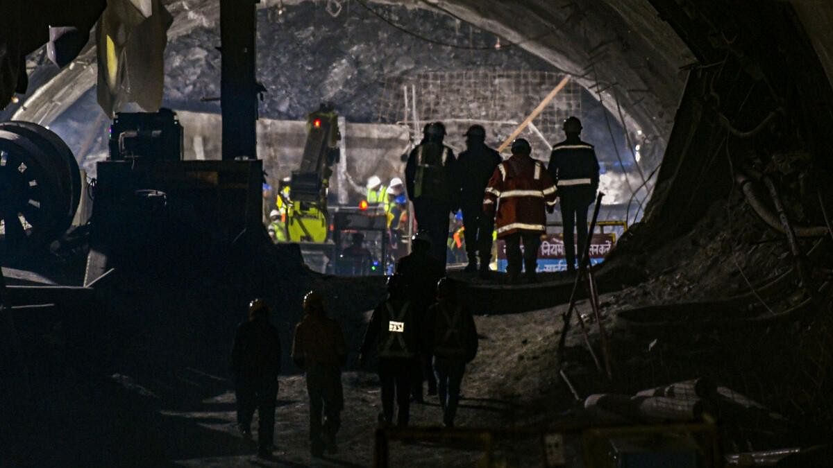 <div class="paragraphs"><p>Rescue officials during the operation to bring out 41 workers trapped inside Silkyara Tunnel in Uttarakhand.&nbsp;</p></div>