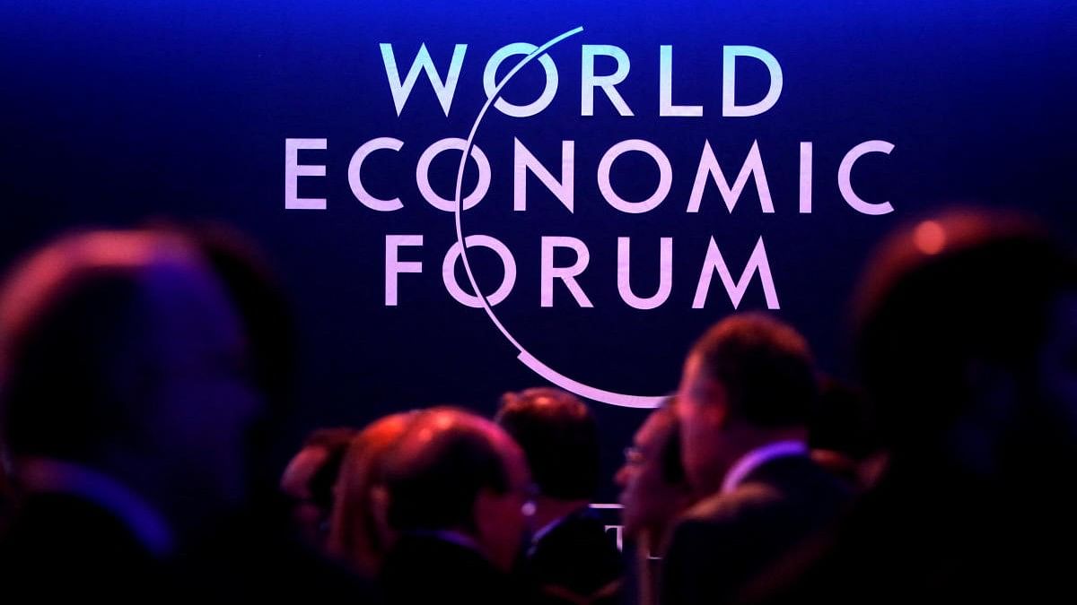 <div class="paragraphs"><p>A logo of the World Economic Forum (WEF) is seen in Davos.&nbsp;</p></div>