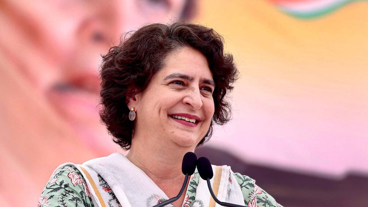 <div class="paragraphs"><p>Congress leader Priyanka Gandhi Vadra addresses a public meeting for Assembly polls in Datia, Madhya Pradesh, Wednesday, Nov. 15, 2023.</p></div>