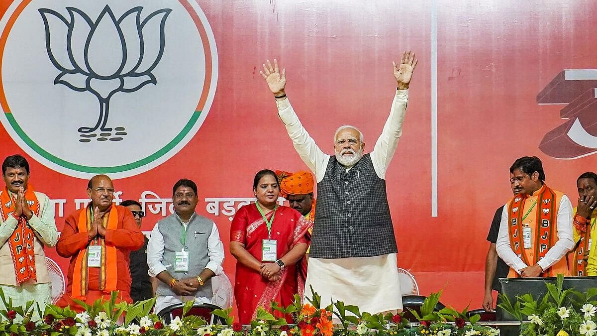 <div class="paragraphs"><p>Prime Minister Narendra Modi during a public meeting ahead Assembly polls, in Barwani district, Monday, Nov. 13, 2023.</p></div>