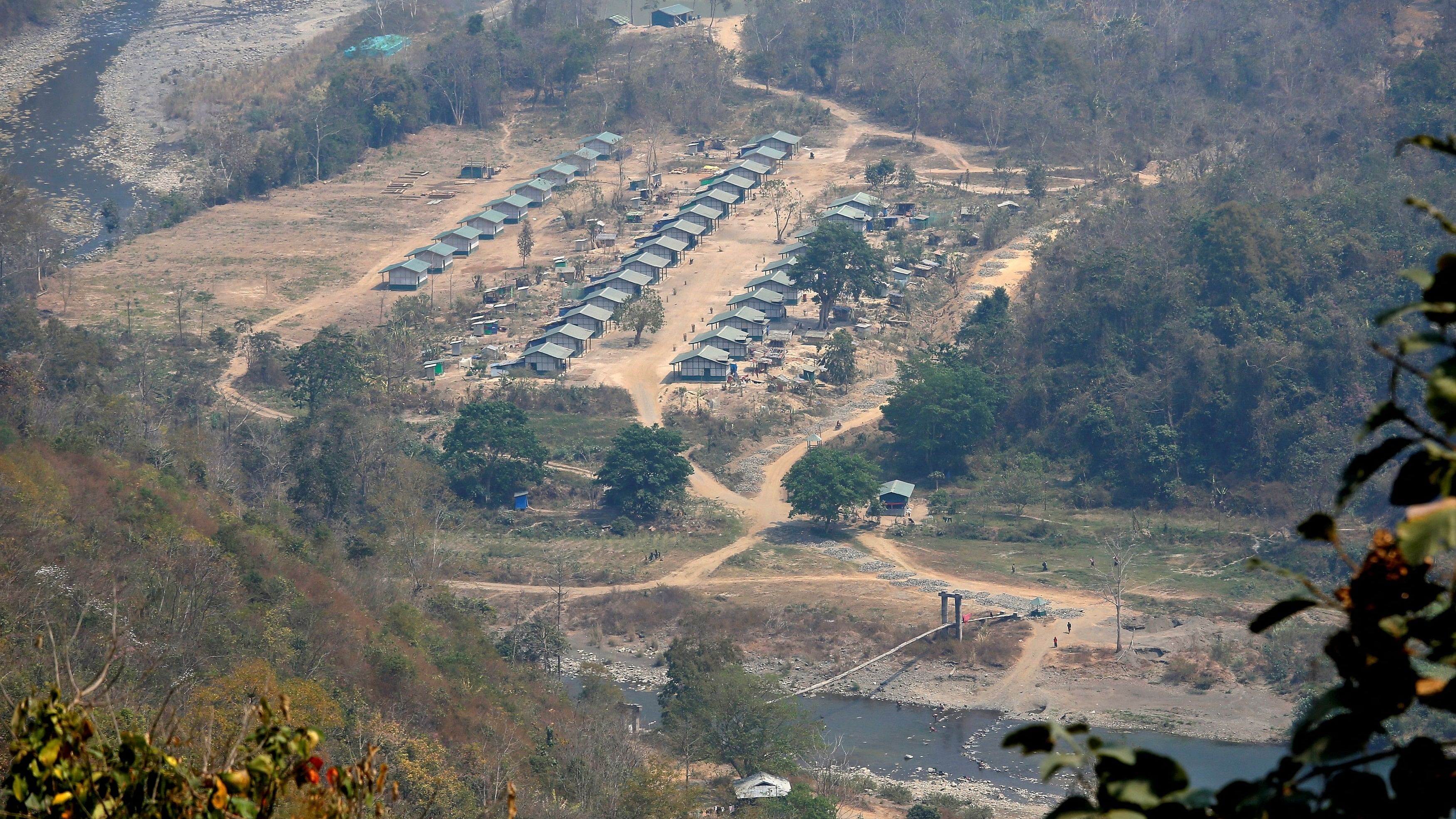 <div class="paragraphs"><p> A general view of a camp of the Myanmar ethnic rebel group Chin National Front is seen on the Myanmar side of the India-Myanmar border close to the Indian village of Farkawn in the northeastern state of Mizoram, India.</p></div>