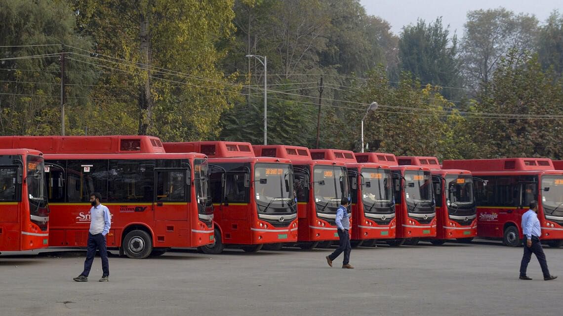 <div class="paragraphs"><p>The first fleet of all-weather electric buses for the Kashmir valley in Srinagar.&nbsp;</p></div>
