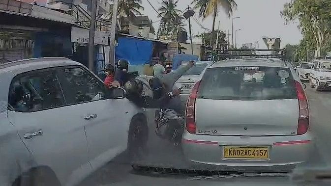 <div class="paragraphs"><p>The footage of the accident captured on the dash cam of another car moving on the same road.  </p></div>