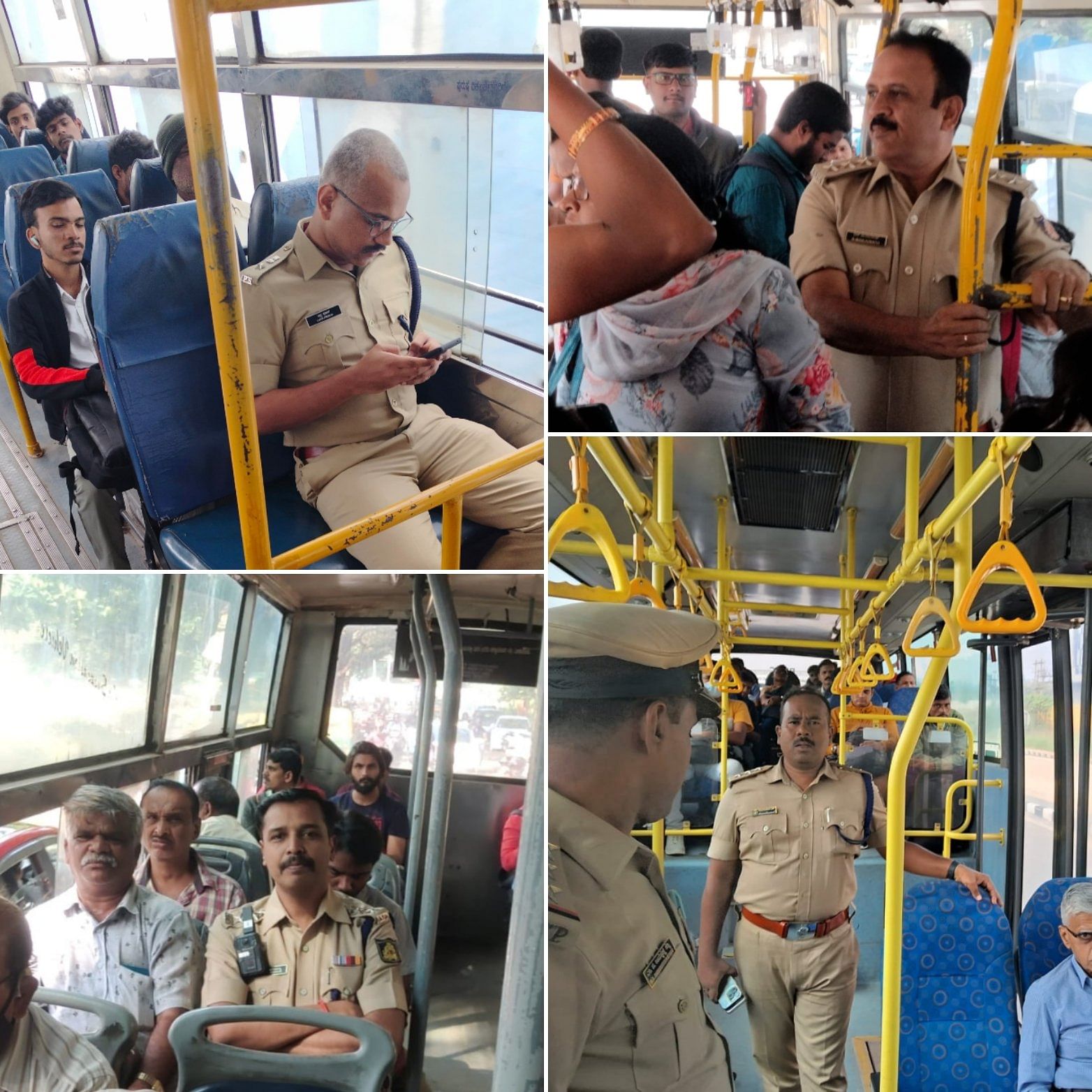 <div class="paragraphs"><p>Cops mingle with commuters on metros and buses in Bengaluru to observe World Public Transport Day. </p></div>