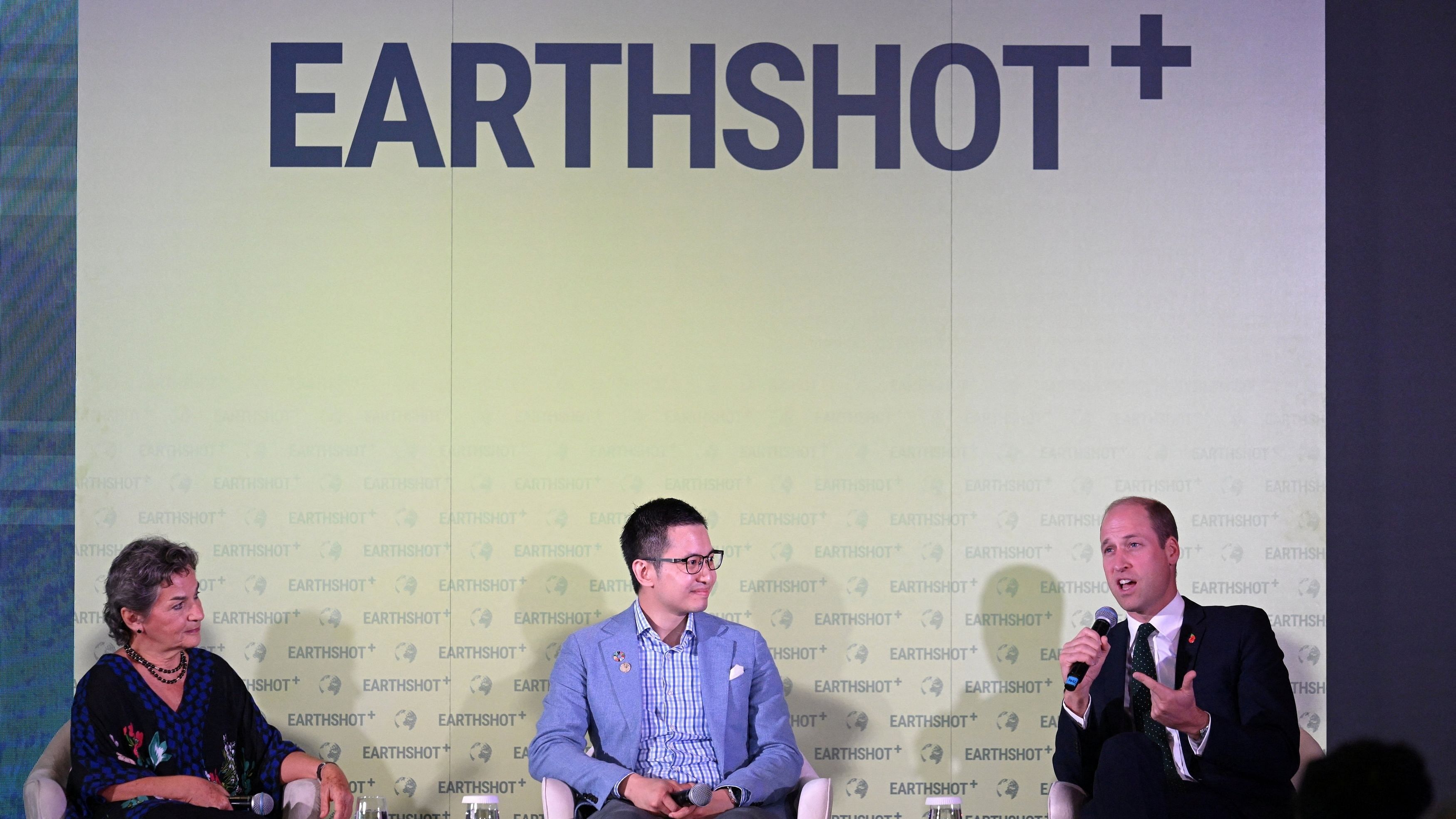 <div class="paragraphs"><p>Britain's Prince William, Prince of Wales, takes part in a panel discussion on stage with Earthshot Prize trustee Christiana Figueres  of Ampd Energy at the Earthshot+ Summit at Parkroyal Pickering in Singapore on November 8, 2023.</p></div>