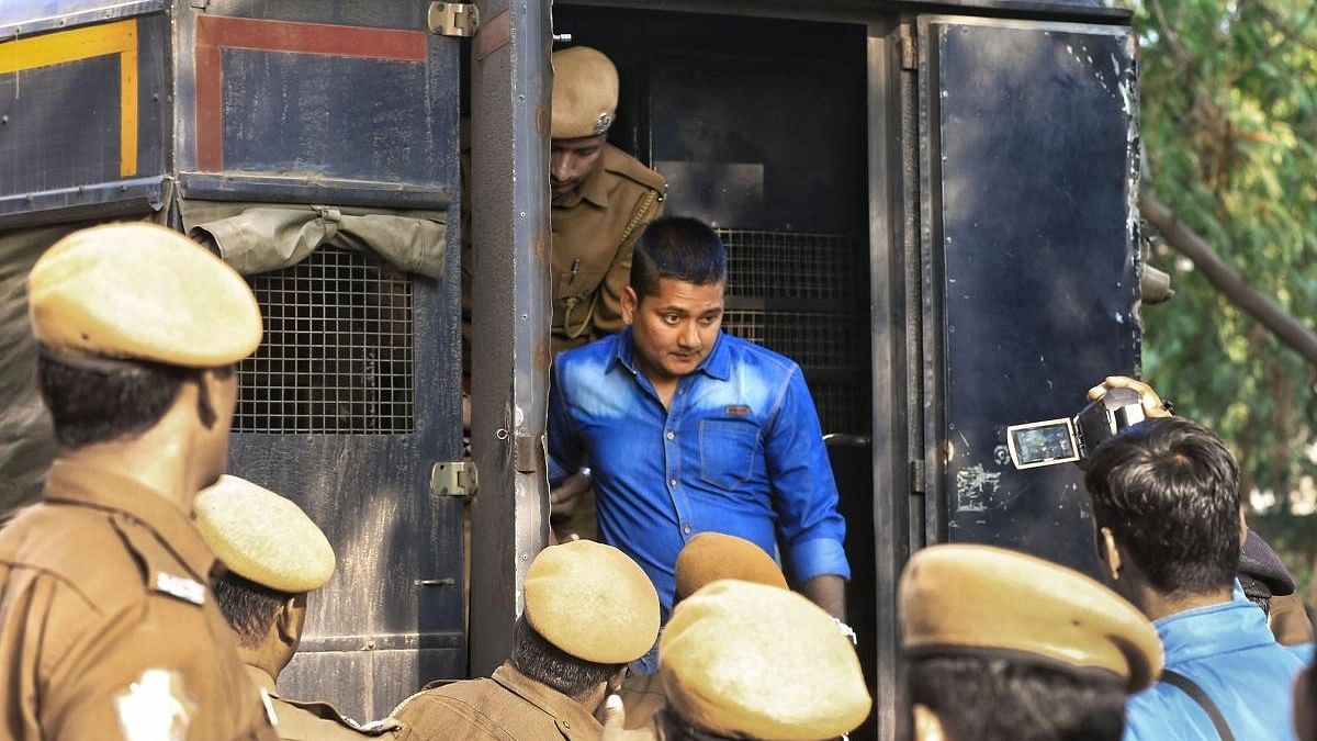 <div class="paragraphs"><p>File photo of an accused in the 2008 Jaipur serial bomb blast arriving at court, in Jaipur.&nbsp;</p></div>