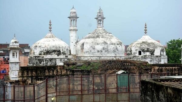 <div class="paragraphs"><p>The Gyanvapi mosque is seen on the second day of the ASI’s scientific survey work to determine whether the 17th-century mosque was constructed over a pre-existing structure of a Hindu temple, in Varanasi.</p></div>