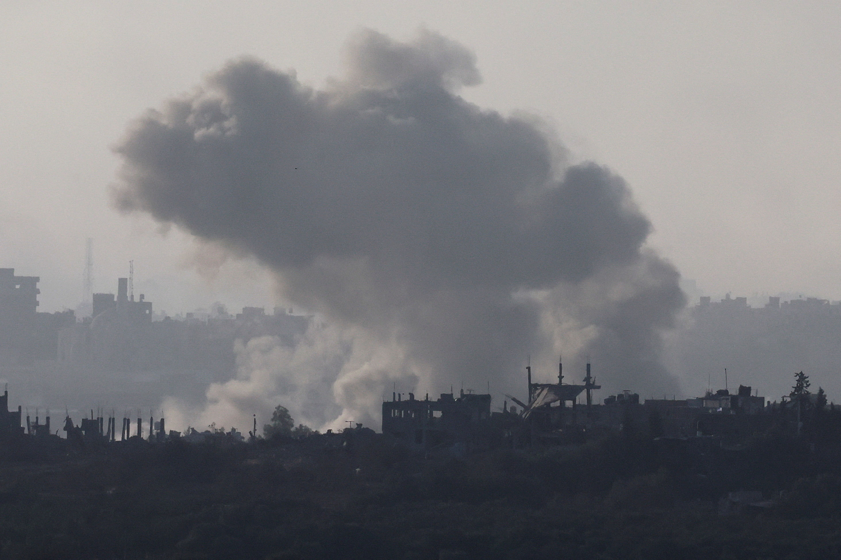 <div class="paragraphs"><p>Smoke rises in the northern Gaza Strip following an Israeli strike, amid the ongoing conflict between Israel and Palestinian Islamist group Hamas, as seen from southern Israel, November 8, 2023. </p></div>