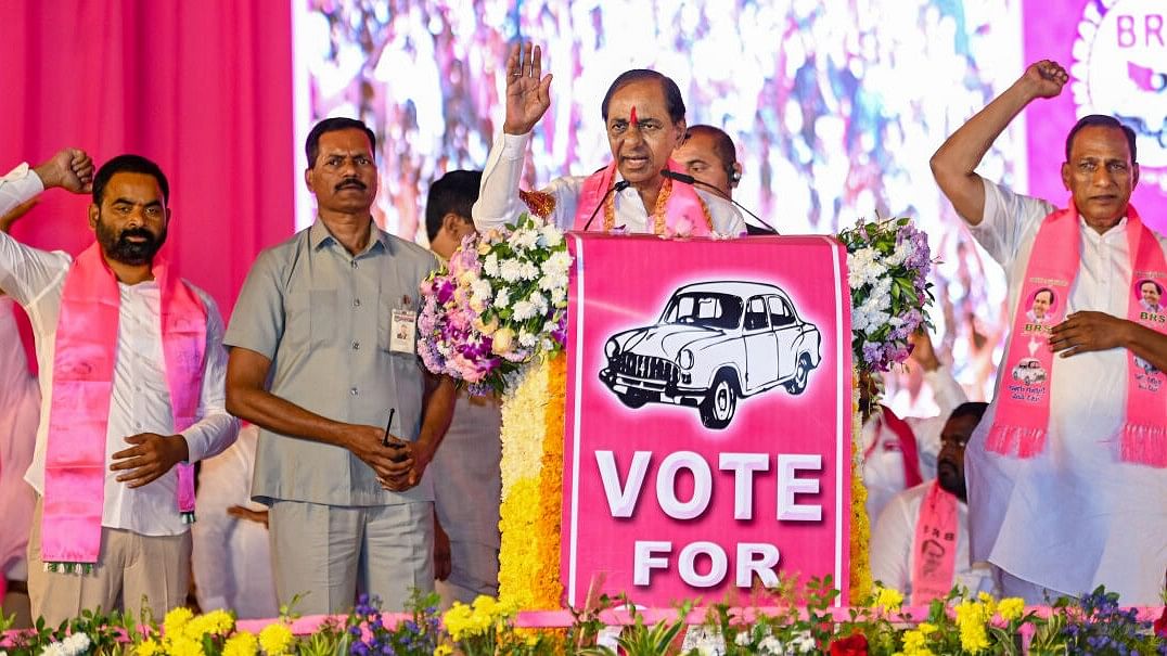 <div class="paragraphs"><p>BRS President and Telangana CM K Chandrashekar Rao at the Praja Ashirvada Sabha at Jadcherla, in Mahbubnagar.</p></div>