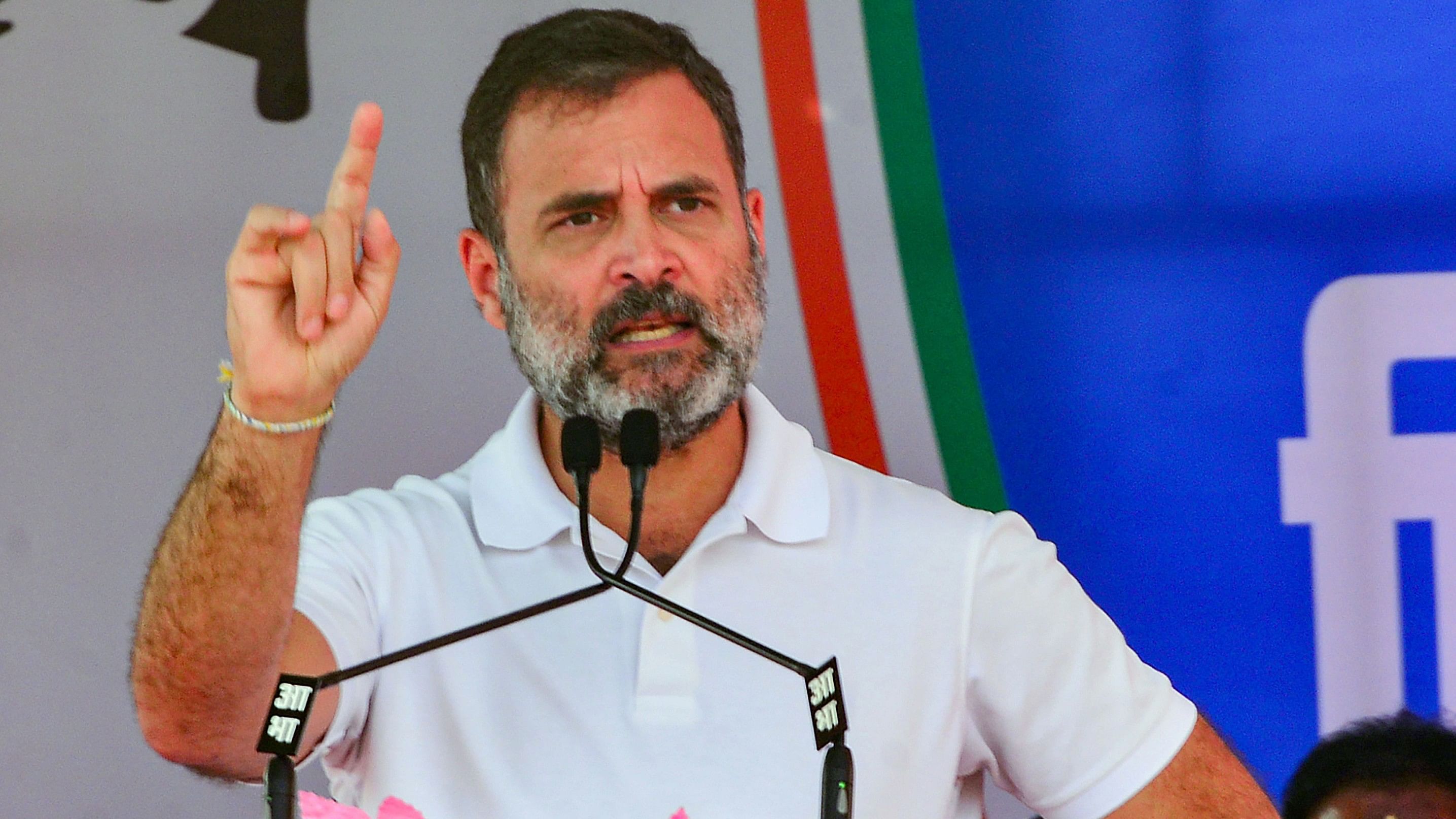 <div class="paragraphs"><p>Congress leader Rahul Gandhi addresses the 'Bharose ka Sammelan' ahead of Chhattisgarh Assembly elections, in Jagdalpur.</p></div>