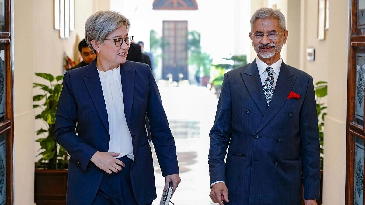 <div class="paragraphs"><p>External Affairs Minister S. Jaishankar with Australian Foreign Minister Penny Wong after the 14th India-Australia Foreign Ministers’ Framework Dialogue, in New Delhi.</p></div>