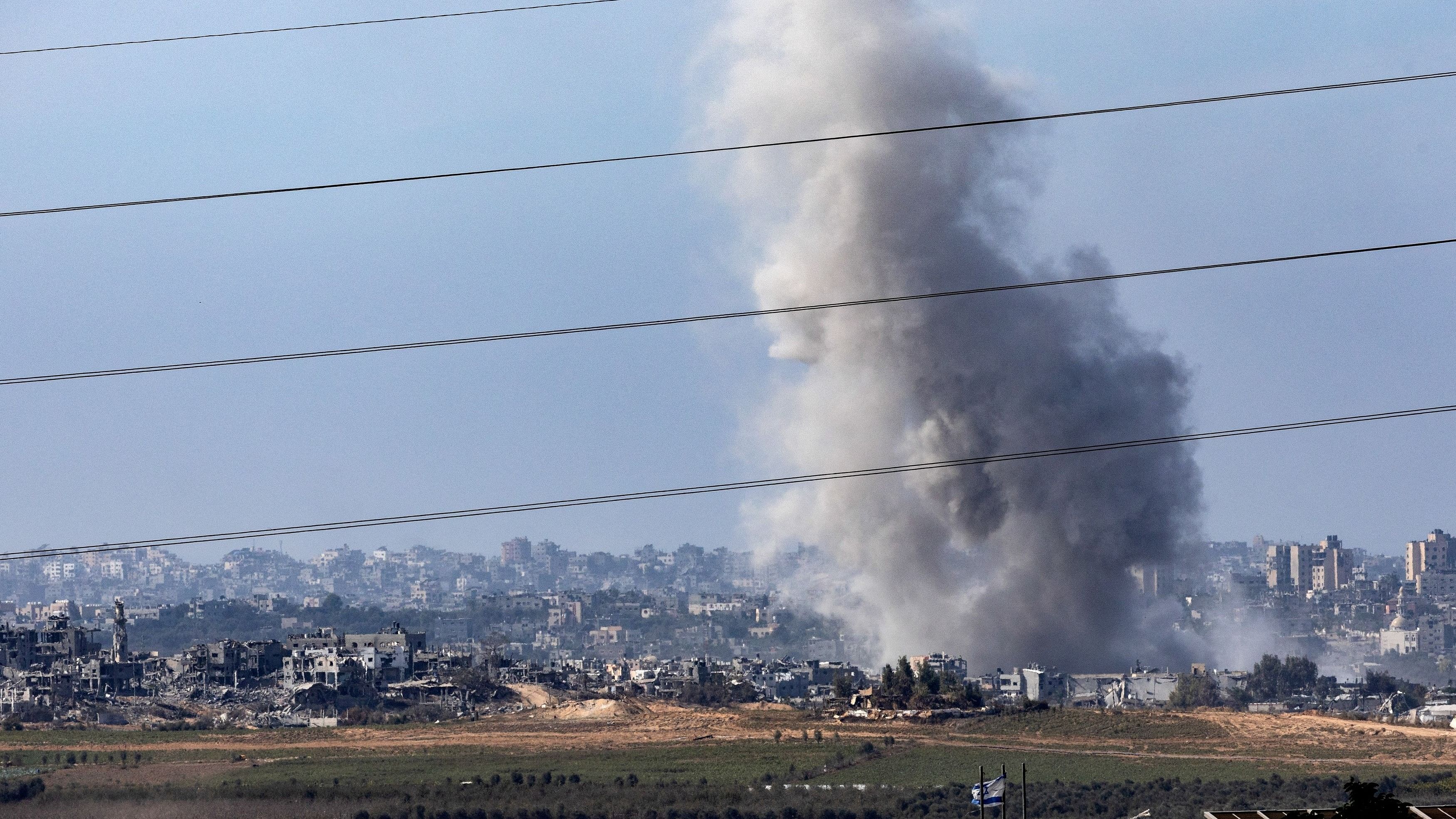 <div class="paragraphs"><p>Smoke rises over Gaza as seen from Southern Israel, amid the ongoing conflict between Israel and the Palestinian group Hamas, November 11, 2023. </p></div>