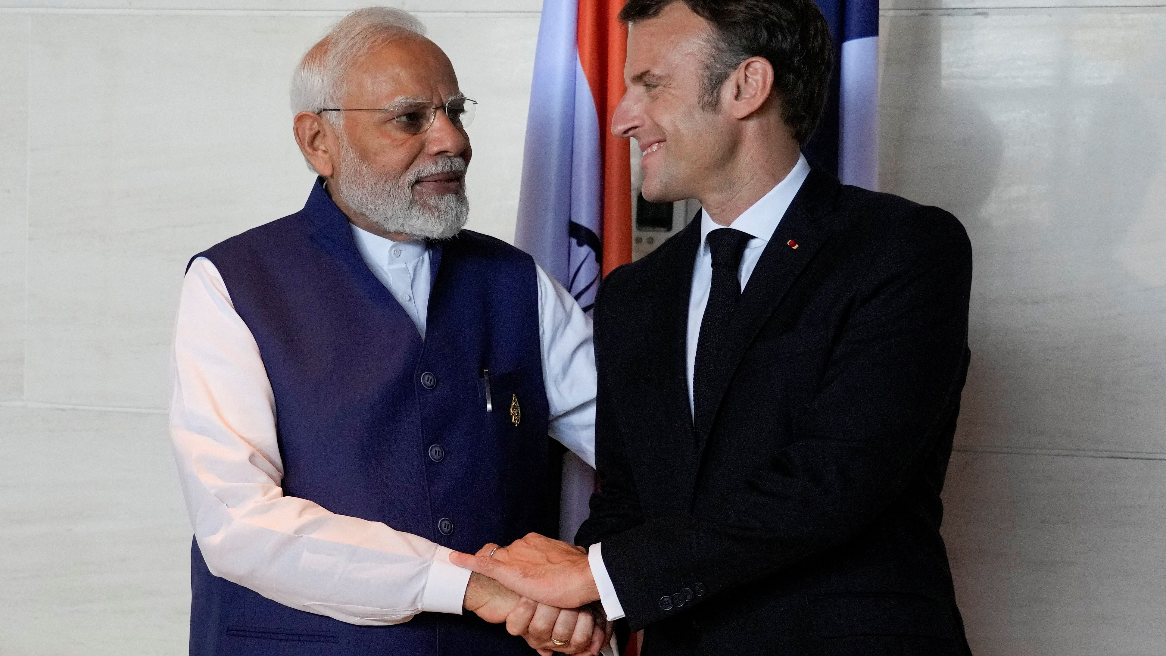 <div class="paragraphs"><p>Prime Minister Narendra Modi and French President Emmanuel Macron.&nbsp;</p></div>