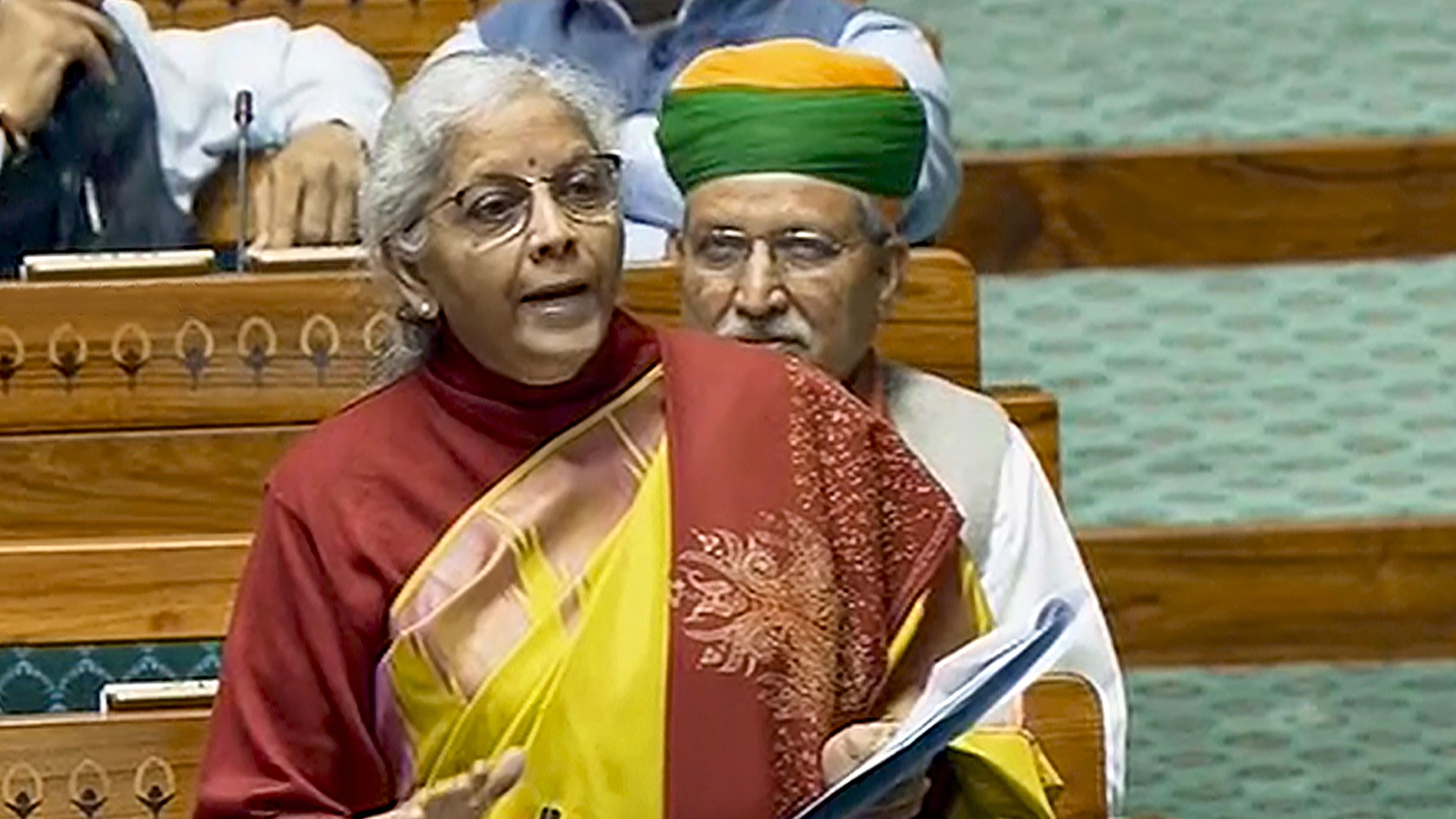 <div class="paragraphs"><p>Finance Minister Nirmala Sitharaman speaks in the Lok Sabha during the Winter session of Parliament, in New Delhi, Wednesday, Dec. 13, 2023</p></div>