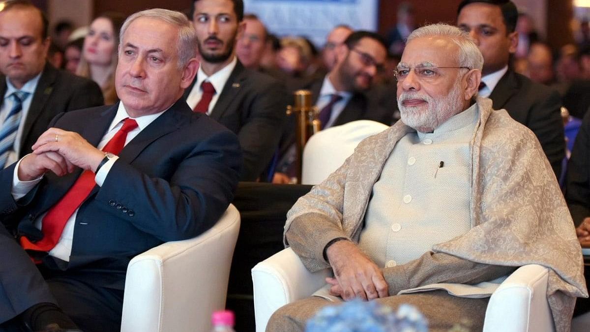 <div class="paragraphs"><p>Prime Minister Narendra Modi with his Israeli counterpart Benjamin Netanyahu.</p></div>