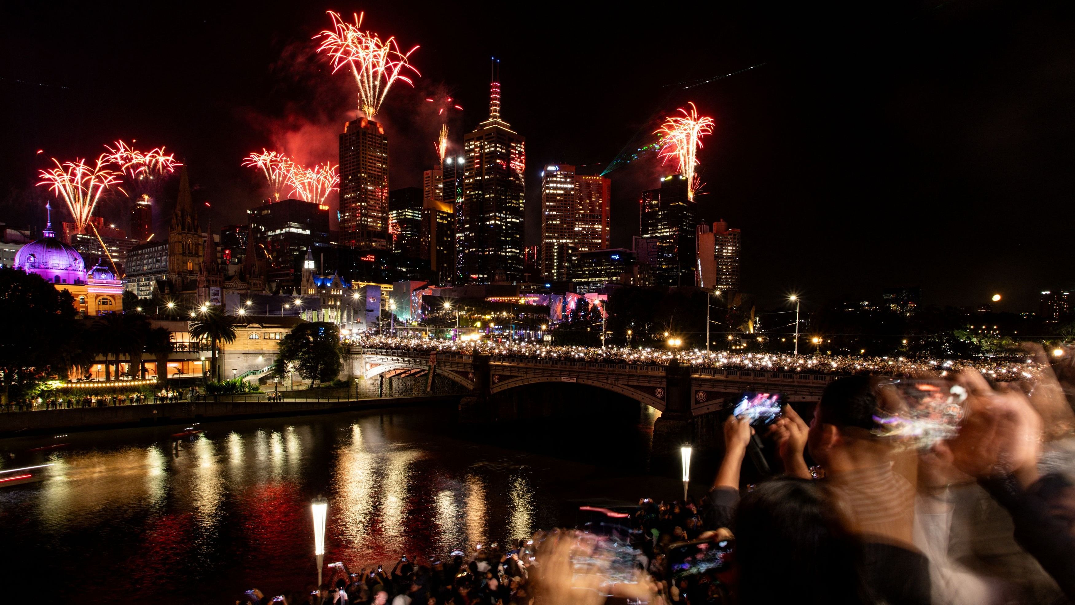 <div class="paragraphs"><p>Fireworks are seen along the Yarra River during New Year’s Eve celebrations in Melbourne.&nbsp;</p></div><div class="paragraphs"><p><br></p></div>