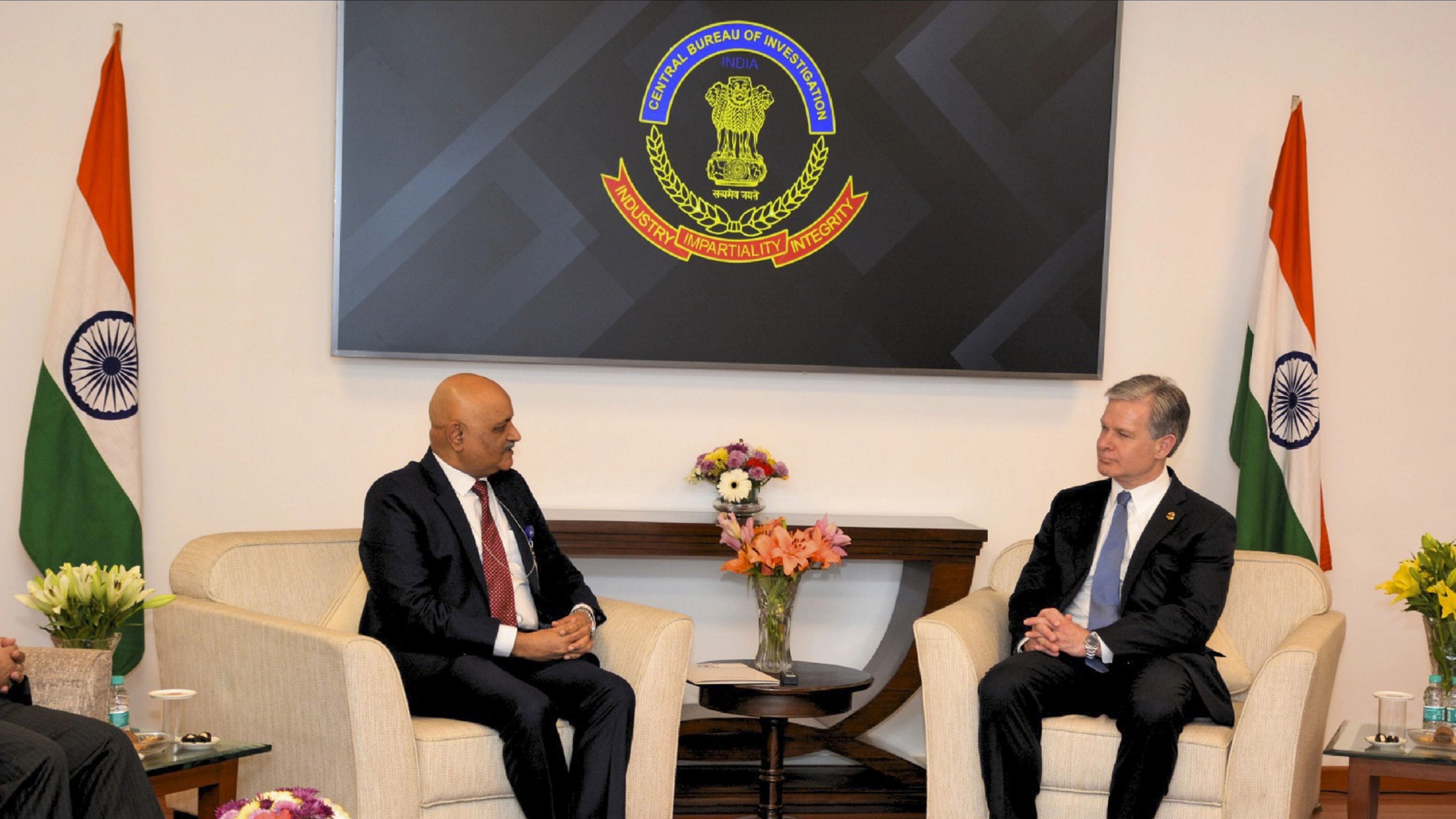 <div class="paragraphs"><p>During the visit, FBI Director held discussions with Mr. Praveen Sood, Director, CBI and senior officials of CBI. He also visited the Global Operations Centre of CBI.</p></div>