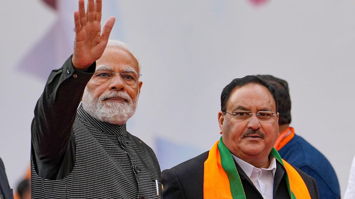 <div class="paragraphs"><p>Prime Minister Narendra Modi with BJP National President J.P. Nadda.</p></div>