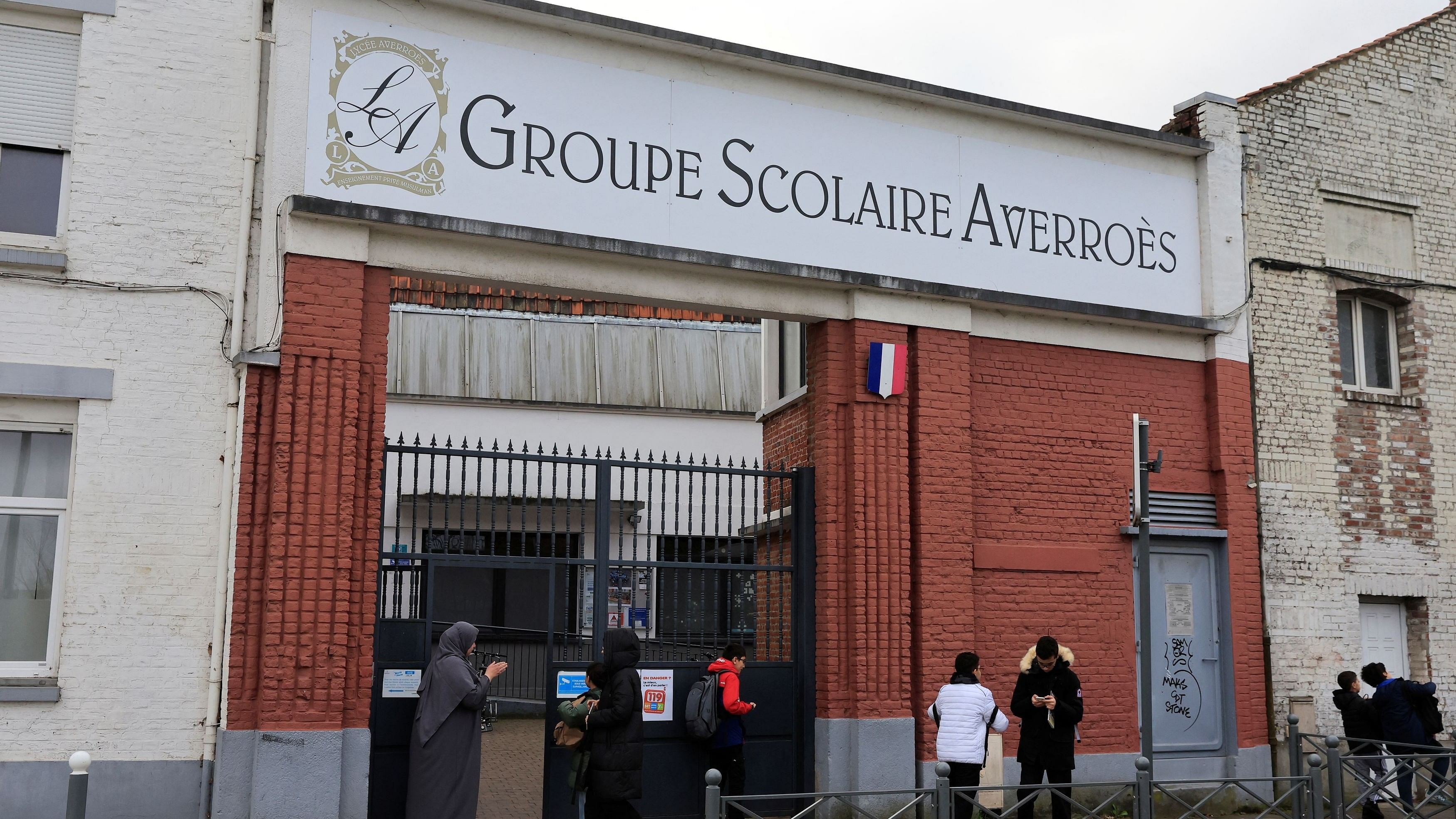 <div class="paragraphs"><p>A view shows the entrance of the Averroes high school, the biggest Muslim private high school in the country, in Lille, northern France.</p></div>