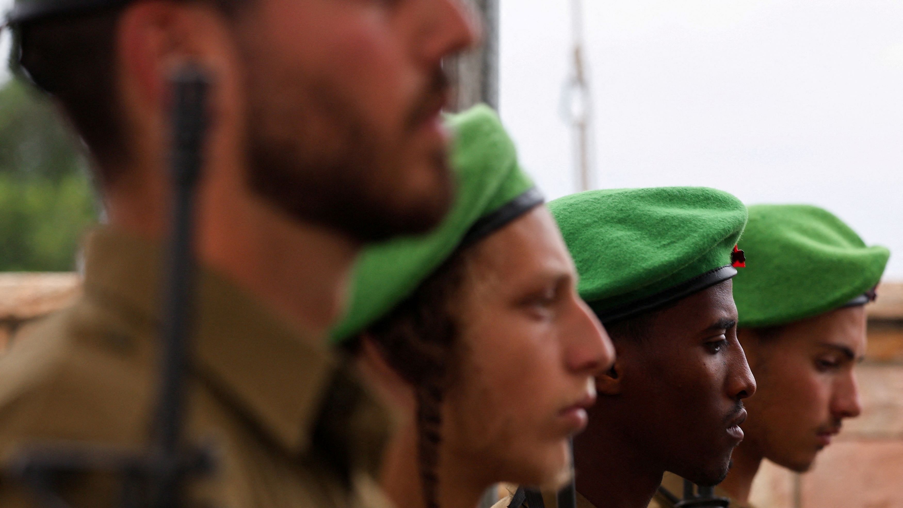 <div class="paragraphs"><p>Israeli soldiers attend a funeral of Israeli soldier Sergeant Lavi Ghasi, 19, in the Gaza Strip, on December 21, 2023. </p></div>