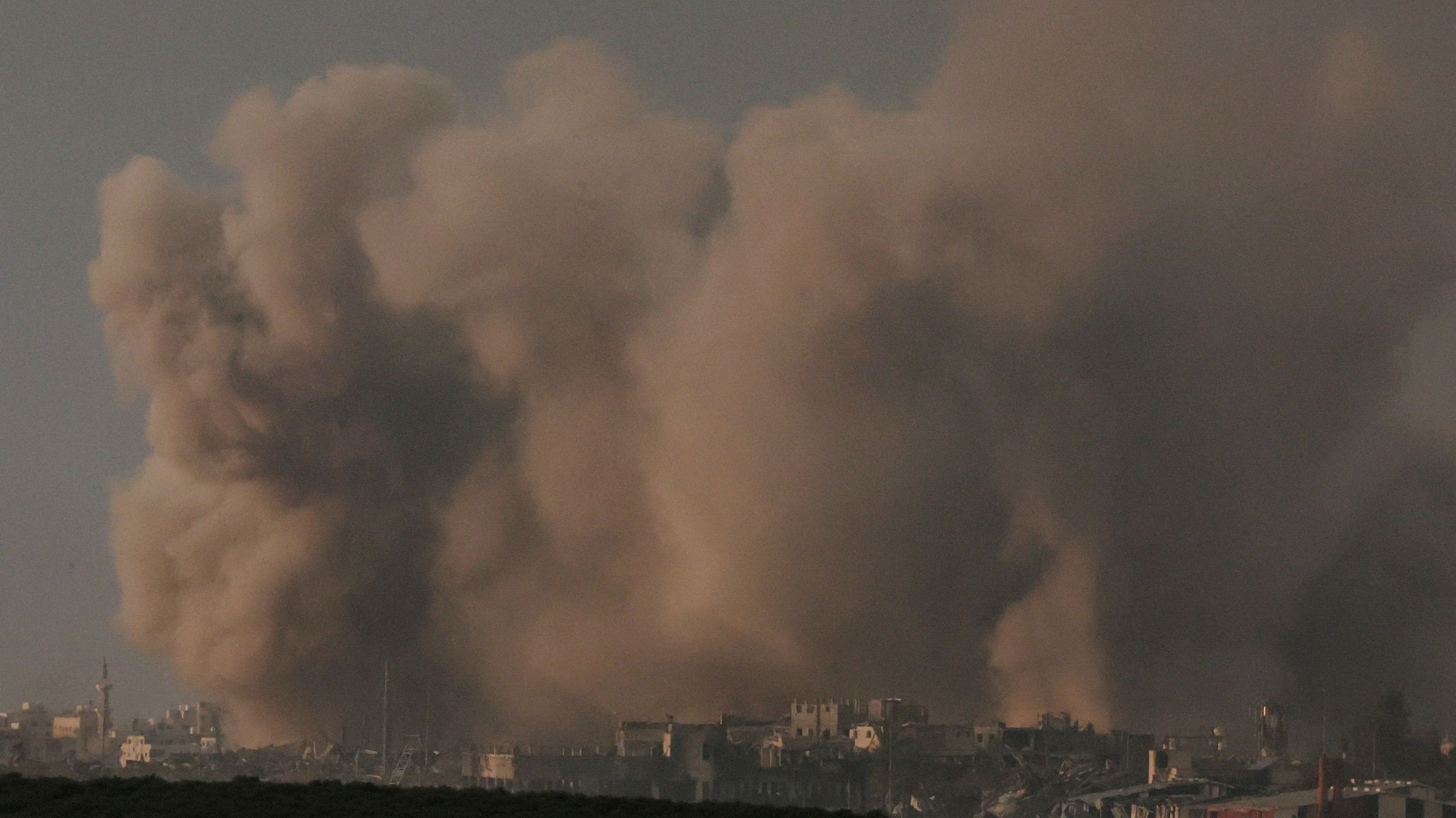 <div class="paragraphs"><p>Smoke rises over Gaza, amid the ongoing conflict between Israel and the Palestinian Islamist group Hamas, as seen from southern Israel.</p></div>