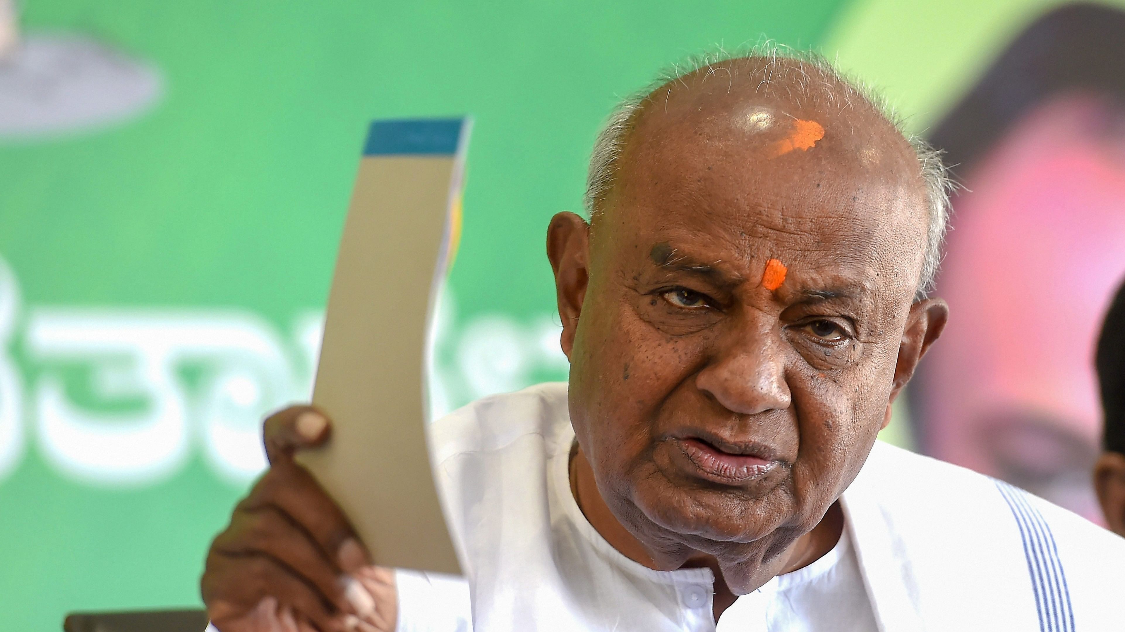 Former Prime Minister and JD(S) chief HD Deve Gowda. Credits: PTI Photo
