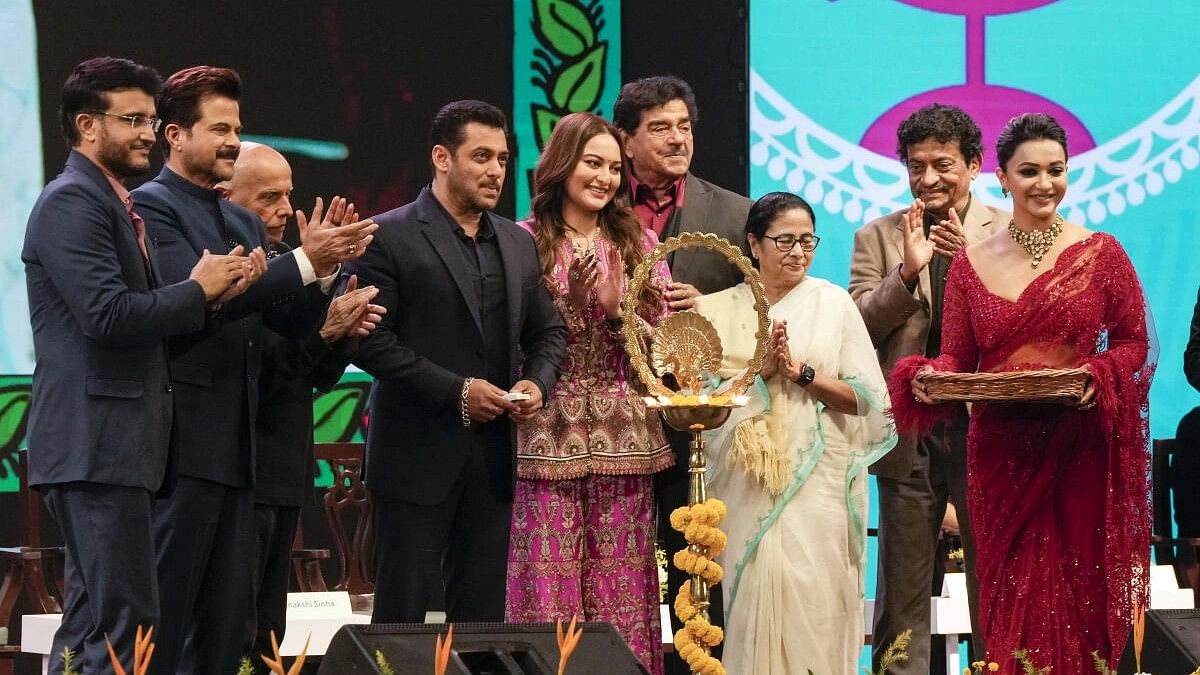 <div class="paragraphs"><p>West Bengal Chief Minister Mamata Banerjee, actors Salman Khan, Sonakshi Sinha and Anil Kapoor, director Mahesh Bhatt, former cricketer Sourav Ganguly and others during the inauguration of the 29th Kolkata International Film Festival, in Kolkata, Tuesday, Dec. 5, 2023.</p></div>