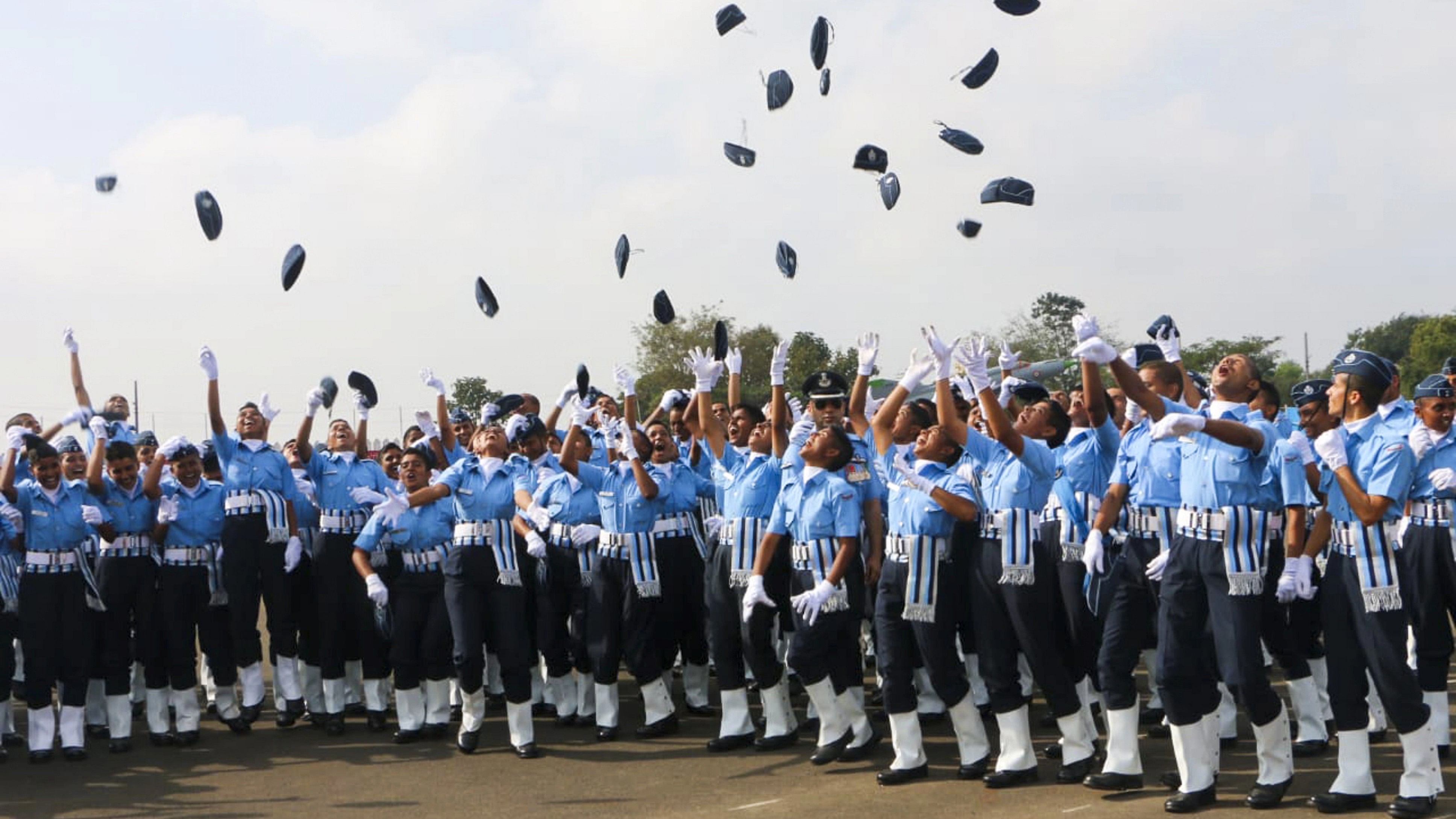 <div class="paragraphs"><p>Agniveer Vayu trainees during their Passing Out Parade at Airmen Training School.</p></div>
