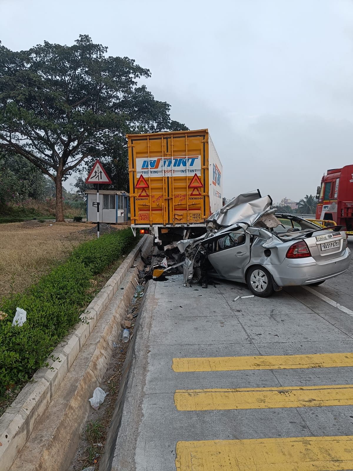 Speeding car driver dies after crashing into stationary truck on