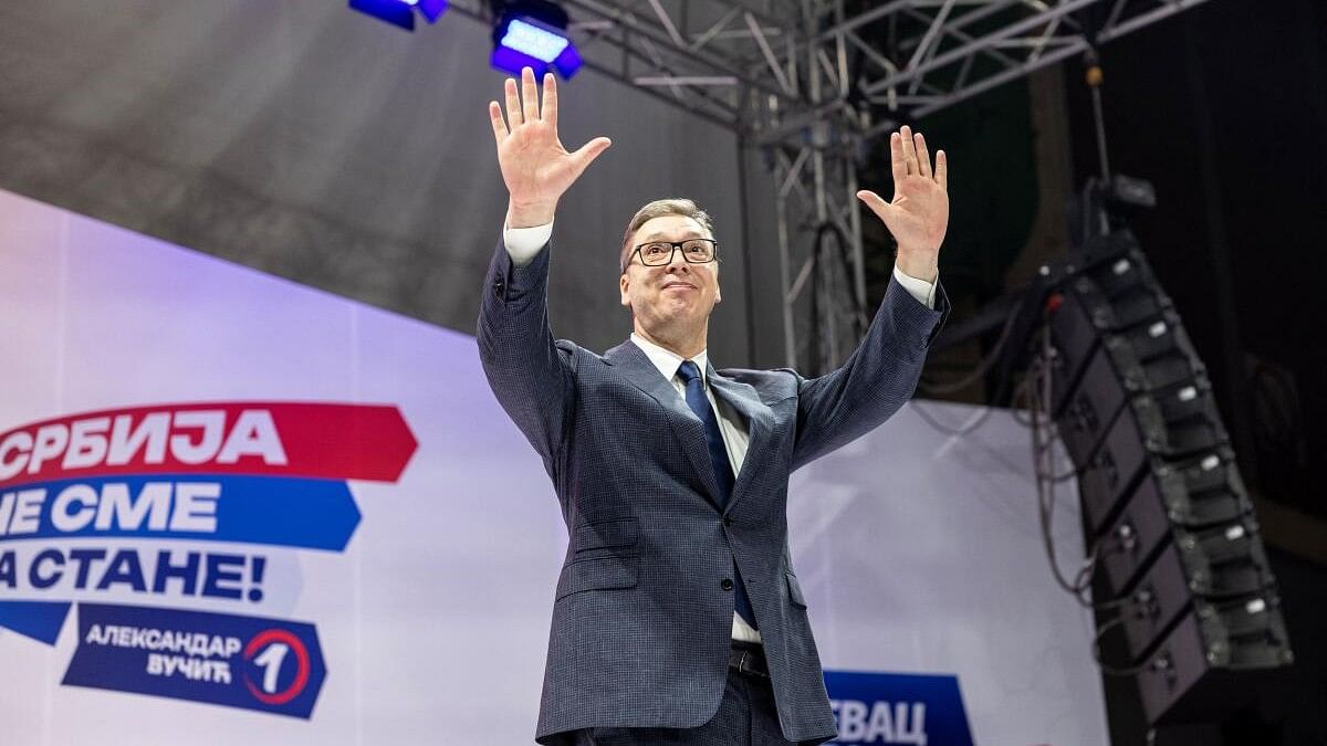 <div class="paragraphs"><p>Serbian President Aleksandar Vucic attends a rally of the ruling Serbian Progressive Party (SNS) ahead of parliamentary election, in Kragujevac, Serbia, December 14, 2023.</p></div>