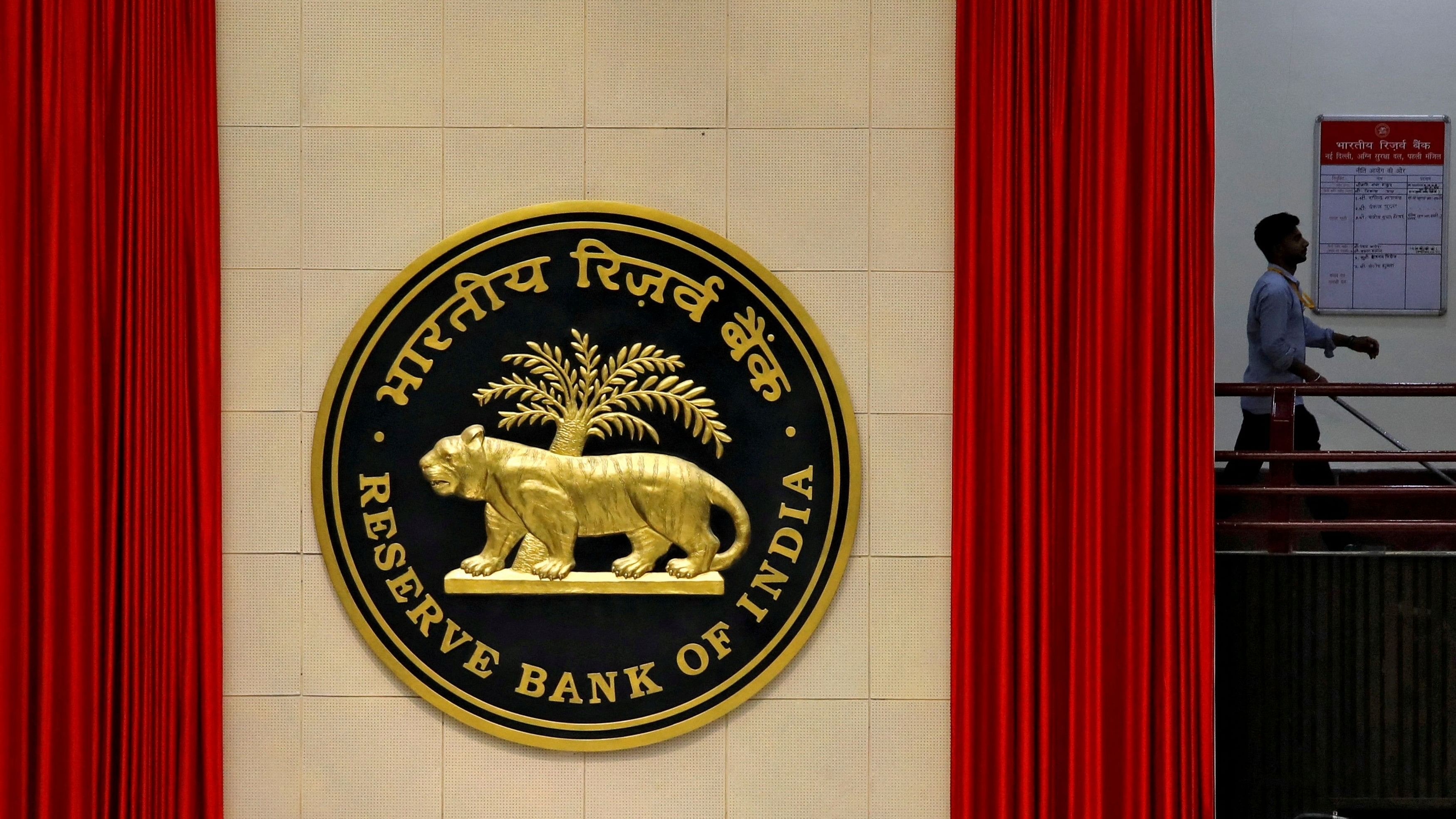 <div class="paragraphs"><p>The logo of the Reserve Bank of India (RBI) seen inside its office in New Delhi.</p></div>