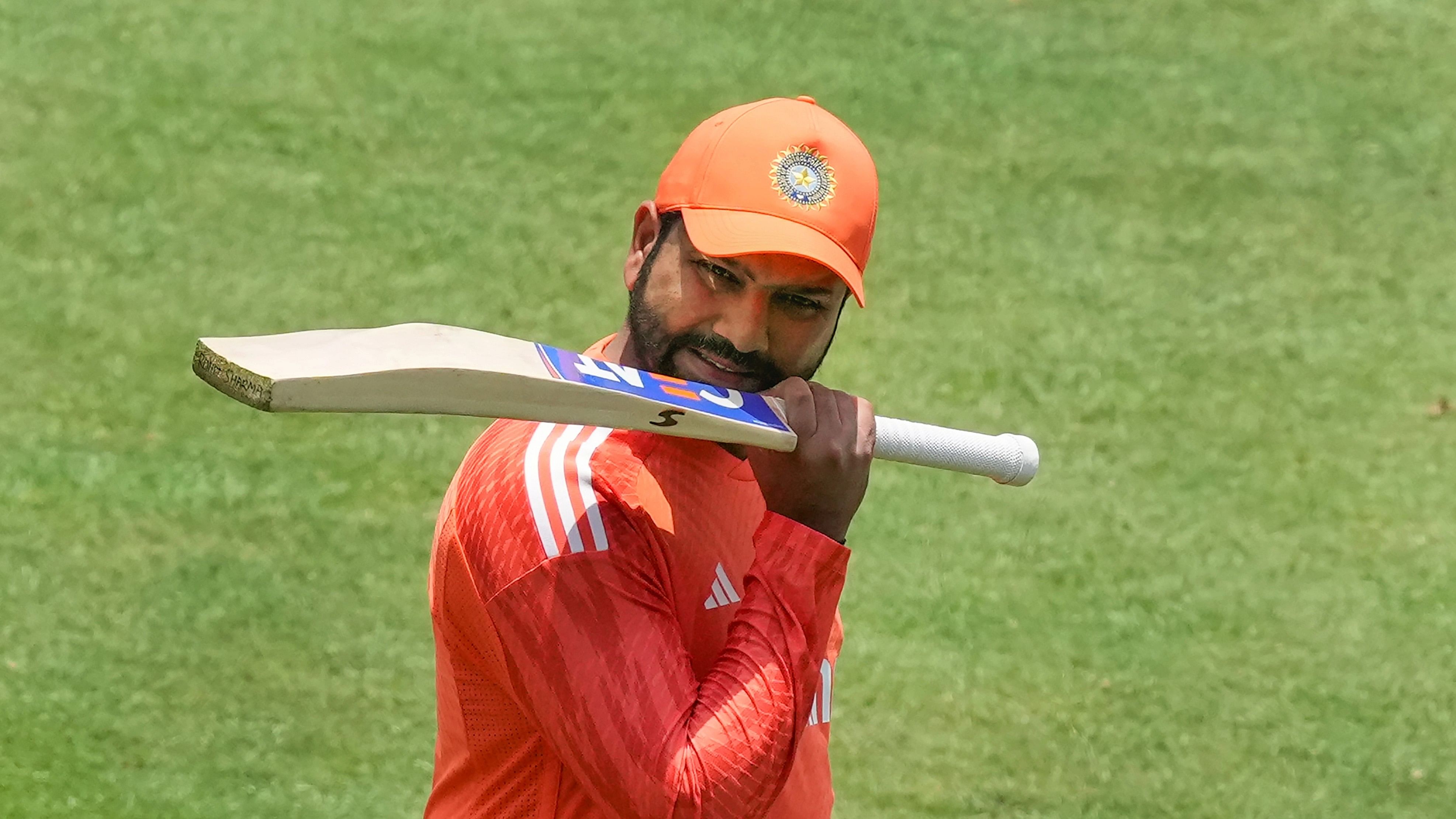 <div class="paragraphs"><p>Indian skipper Rohit Sharma during a practice session ahead of the first Test cricket match between India and South Africa, in Centurion.</p></div>