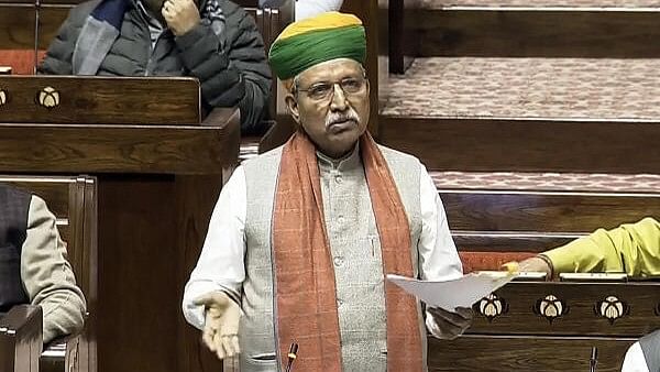 <div class="paragraphs"><p>Union Law Minister Arjun Ram Meghwal speaks in Rajya Sabha.</p></div>