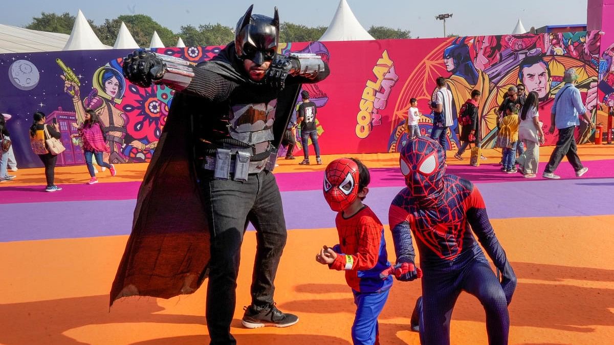 <div class="paragraphs"><p>Cosplayers pose for pictures during Delhi Comic Con 2022, at NSIC Exhibition Ground, Okhla, in New Delhi, Sunday, Dec 11, 2022.</p></div>