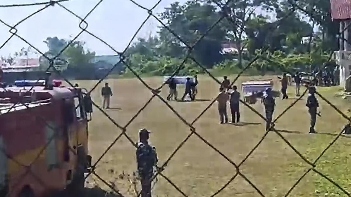 <div class="paragraphs"><p>Dead bodies of Kuki-Zo community members reach Motbung LS ground after being airlifted from a morgue in Imphal.</p></div>