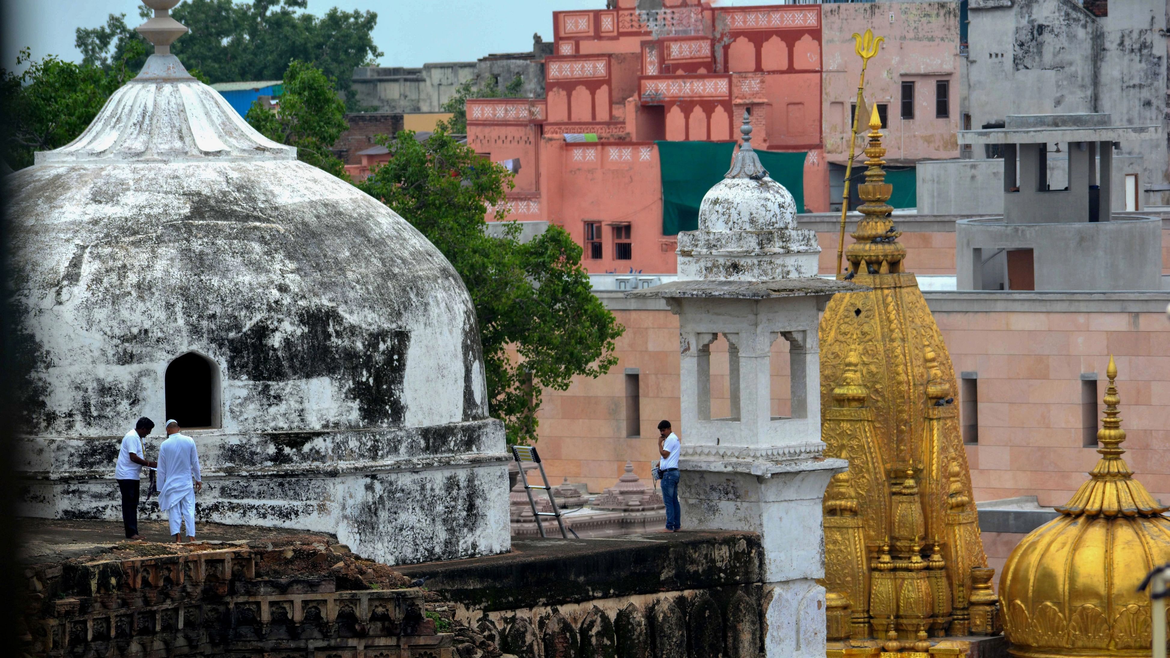 <div class="paragraphs"><p>Members of the Archaeological Survey of India's team conduct scientific survey at the Gyanvapi mosque complex, in Varanasi, earlier this year.</p></div>